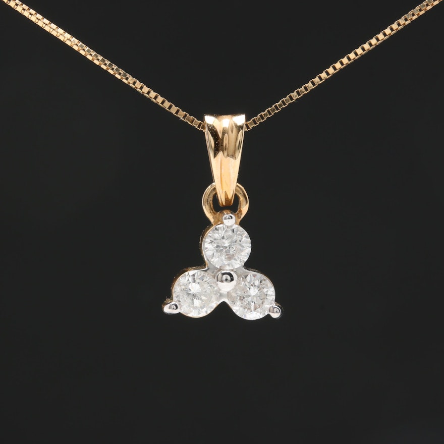 14K Yellow Gold Diamond Necklace