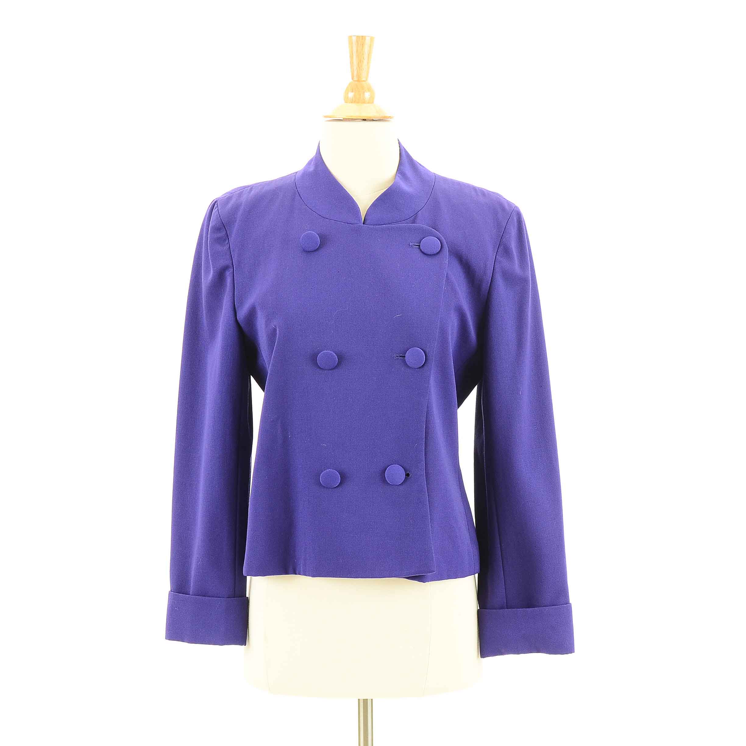 Vintage Christian Dior Purple Double-Breasted Suit Jacket
