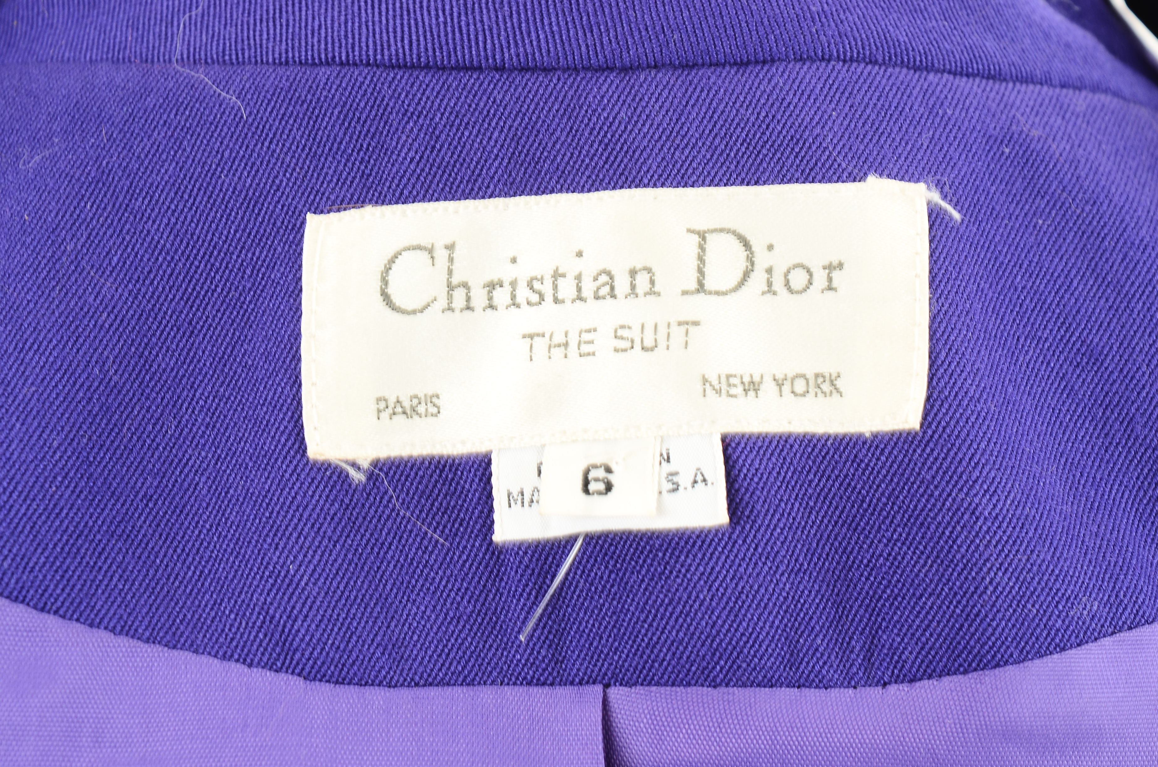Vintage Christian Dior Purple Double-Breasted Suit Jacket