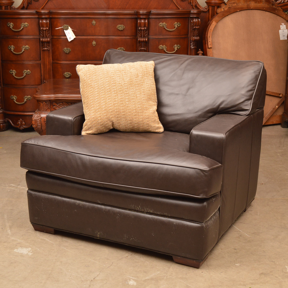 Leather Upholstered Club Chair by Randall Allan