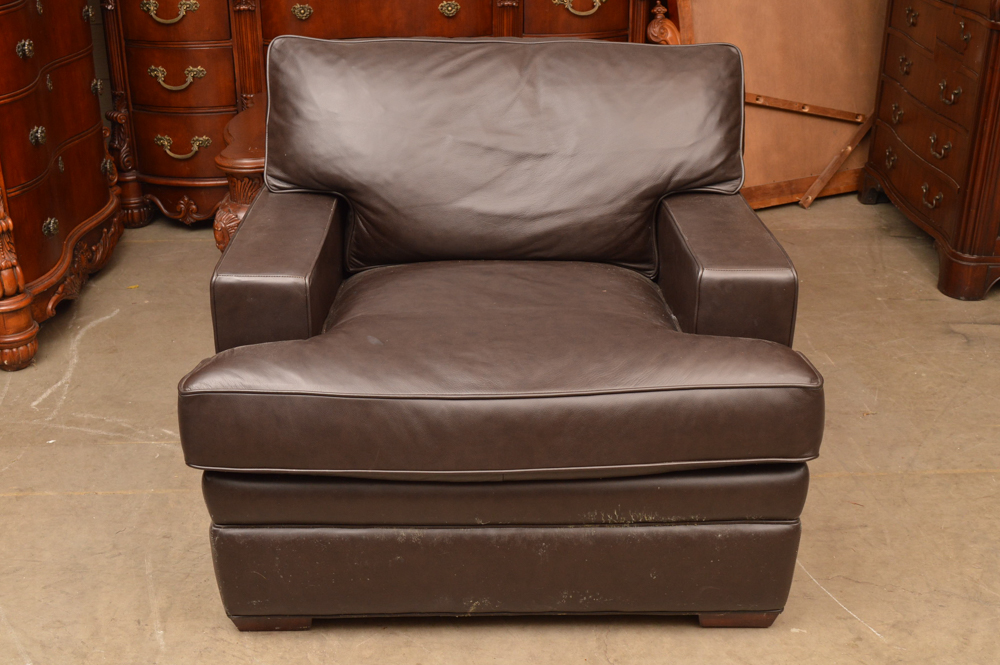 Leather Upholstered Club Chair by Randall Allan