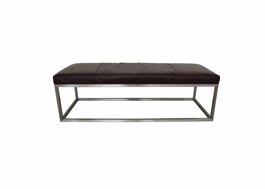 Contemporary Padded Metal Bench