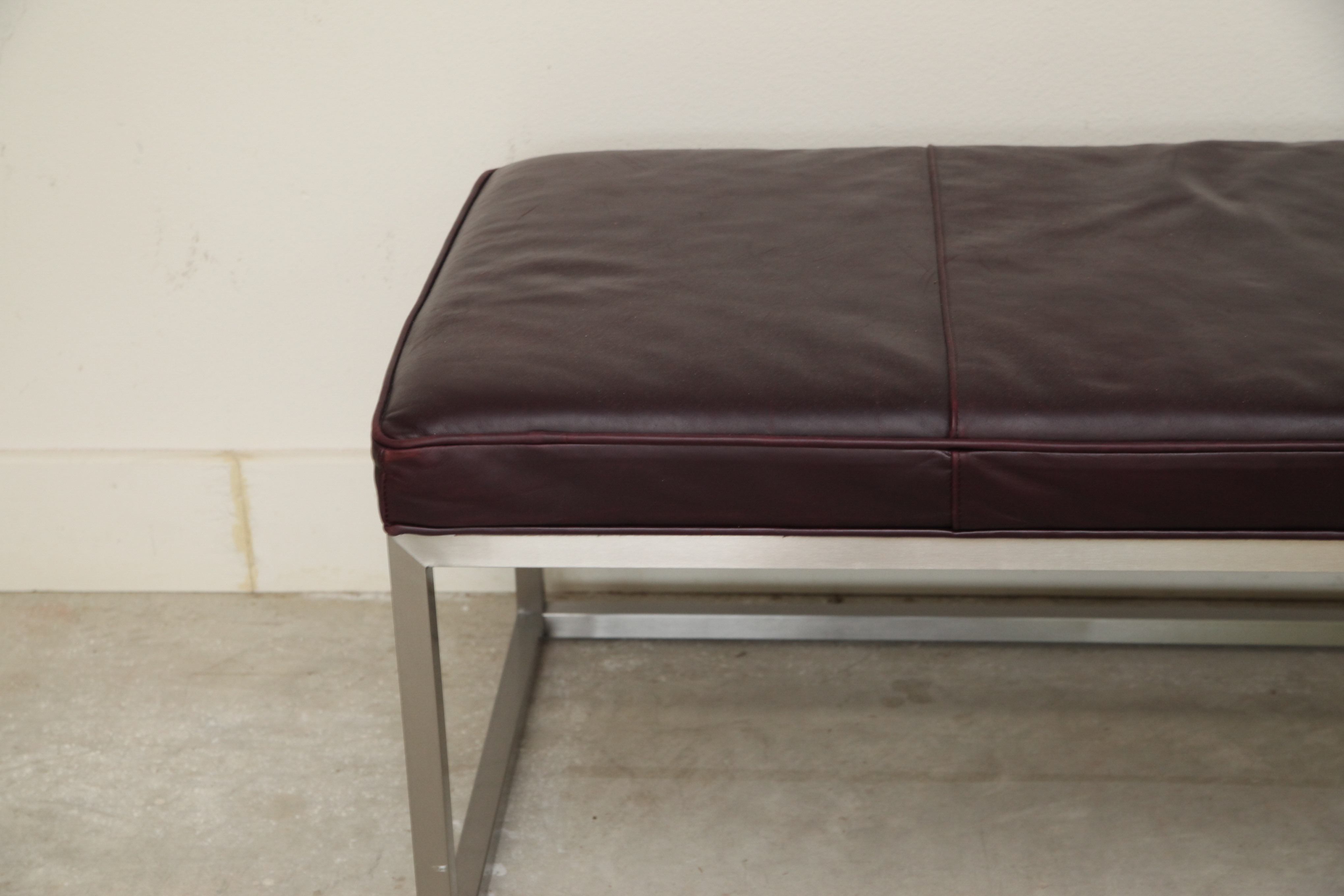 Contemporary Padded Metal Bench