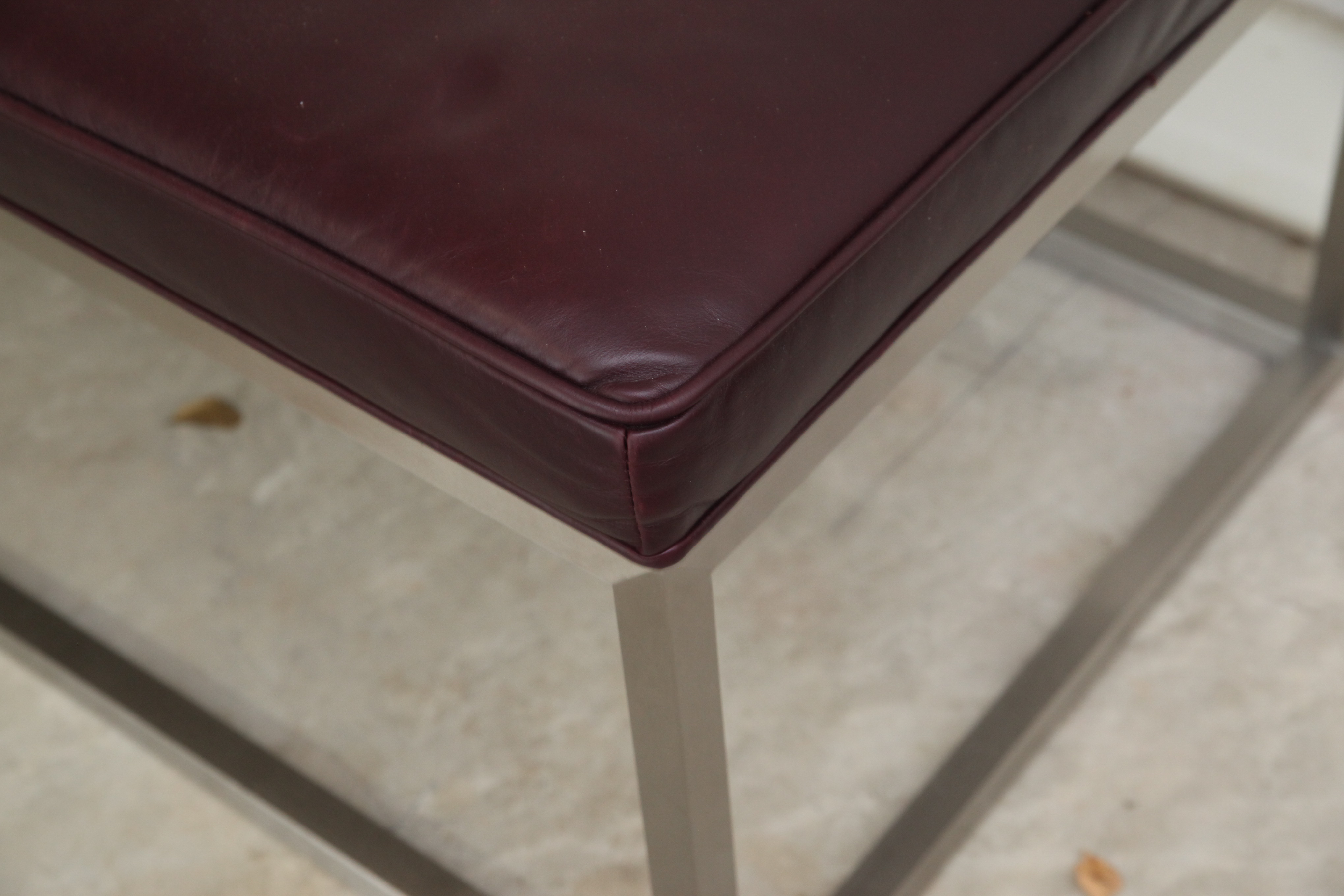 Contemporary Padded Metal Bench