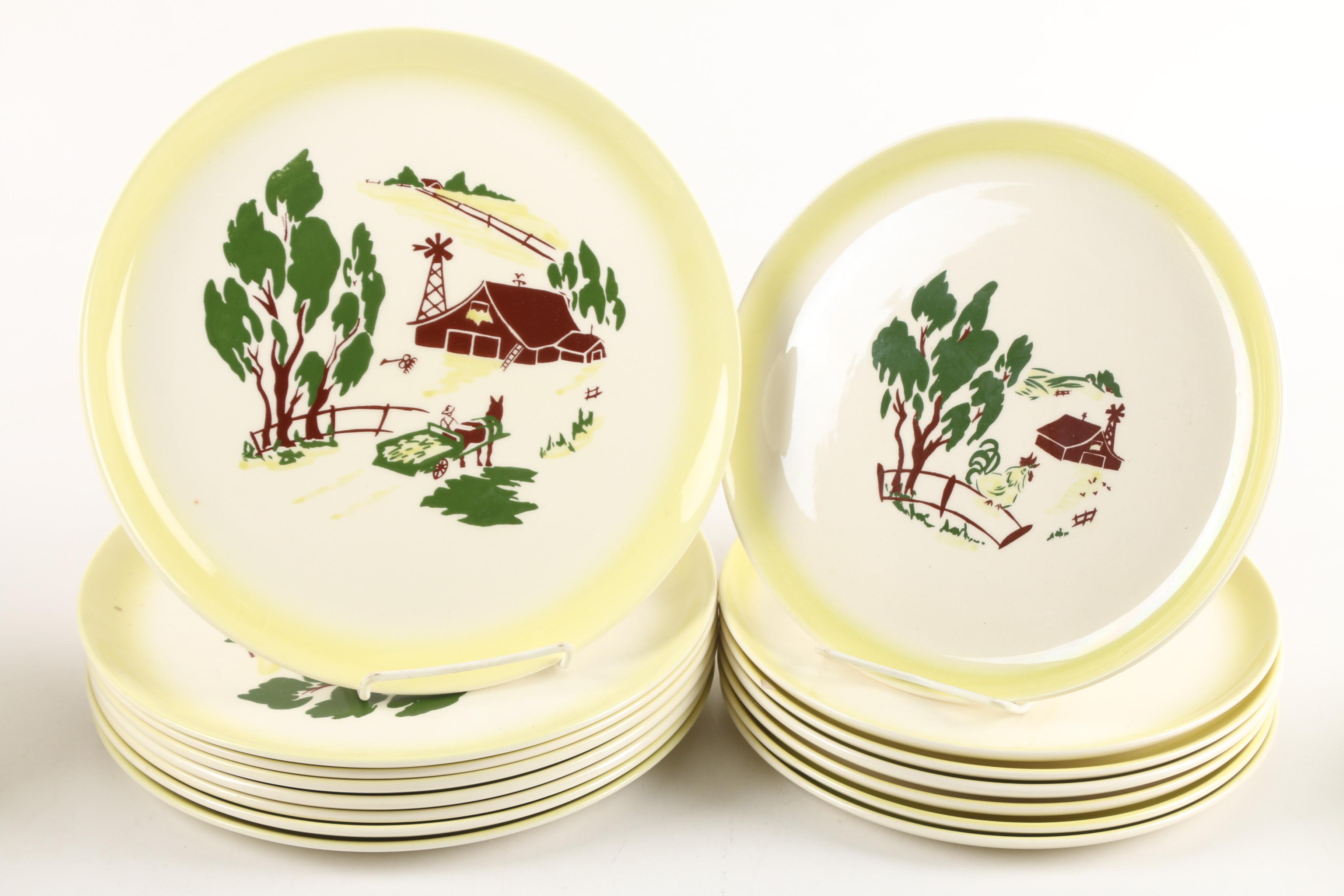 Mid-century Brock of California "Harvest" Ceramic Tableware