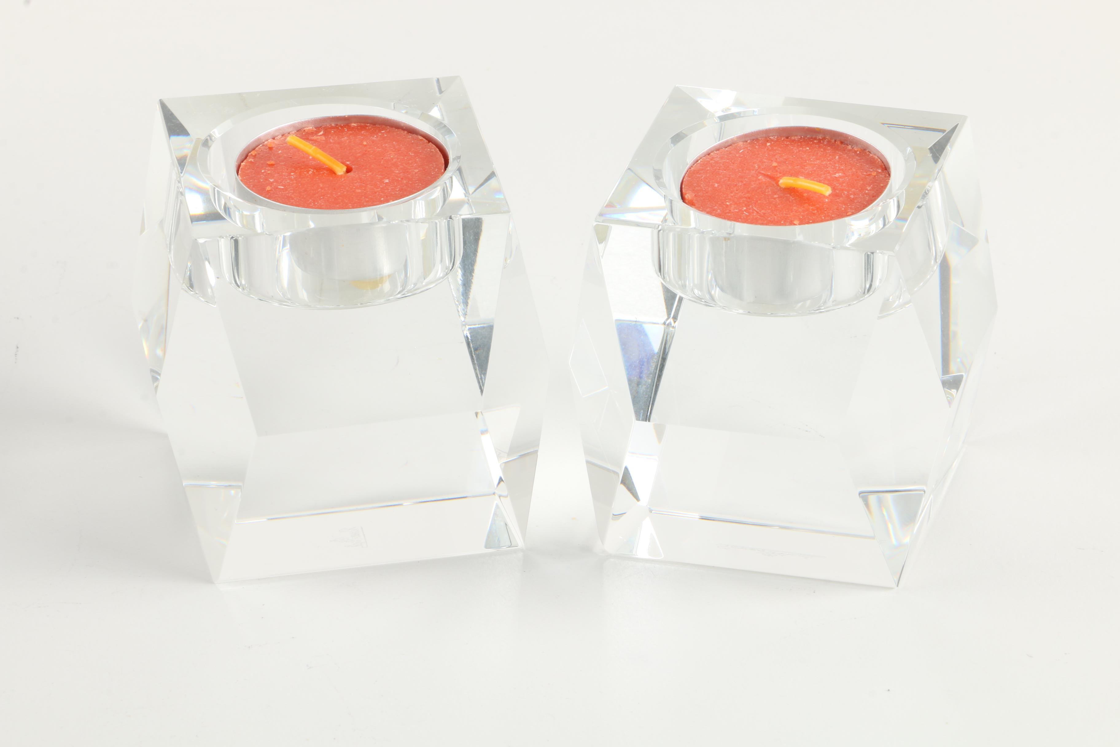 Rosenthal Crystal Votive Candles with Rogers, Lunt & Bowlen Co. Sterling Spoon