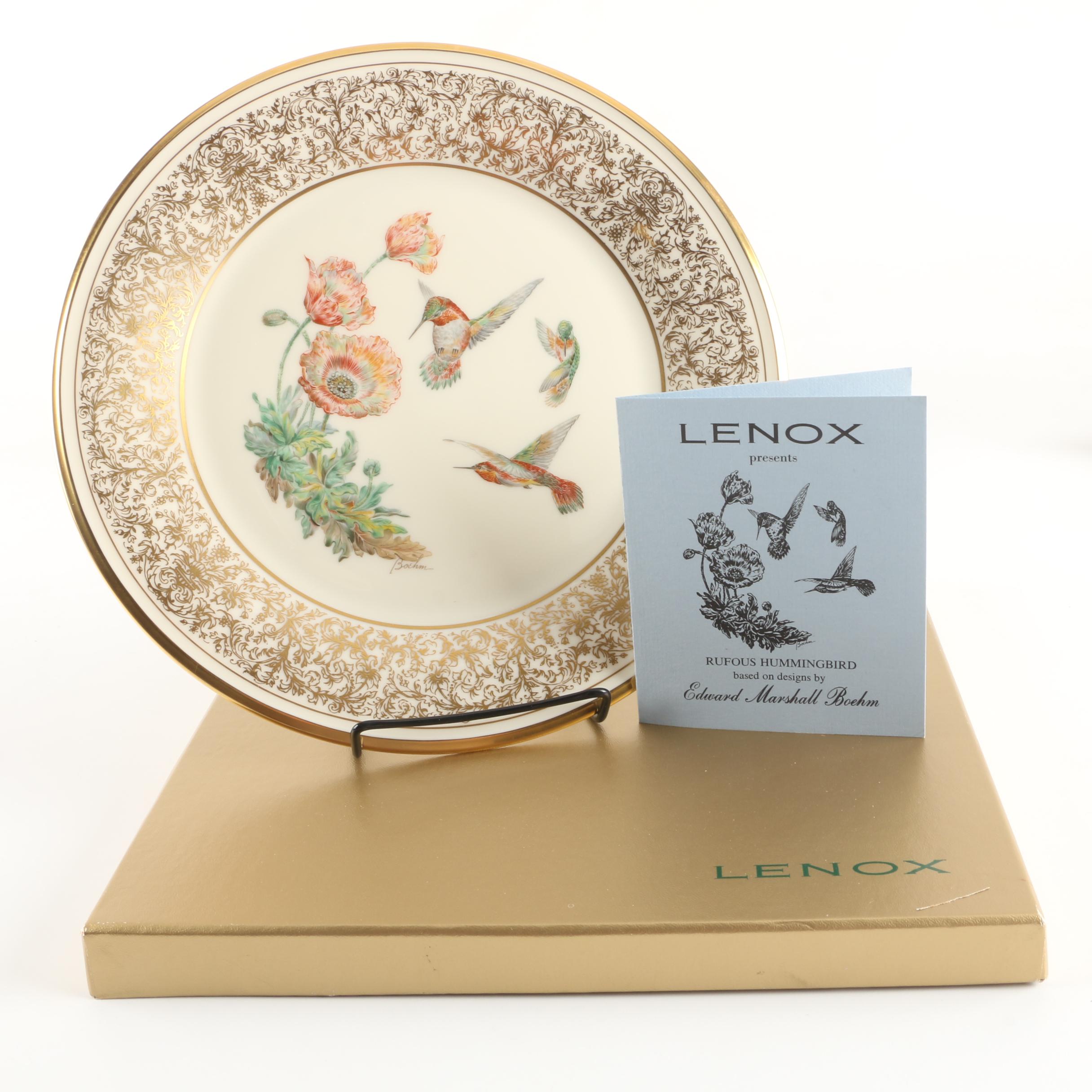 1974 Lenox Limited Edition Boehm Birds "Rufous Hummingbird" Collector Plate