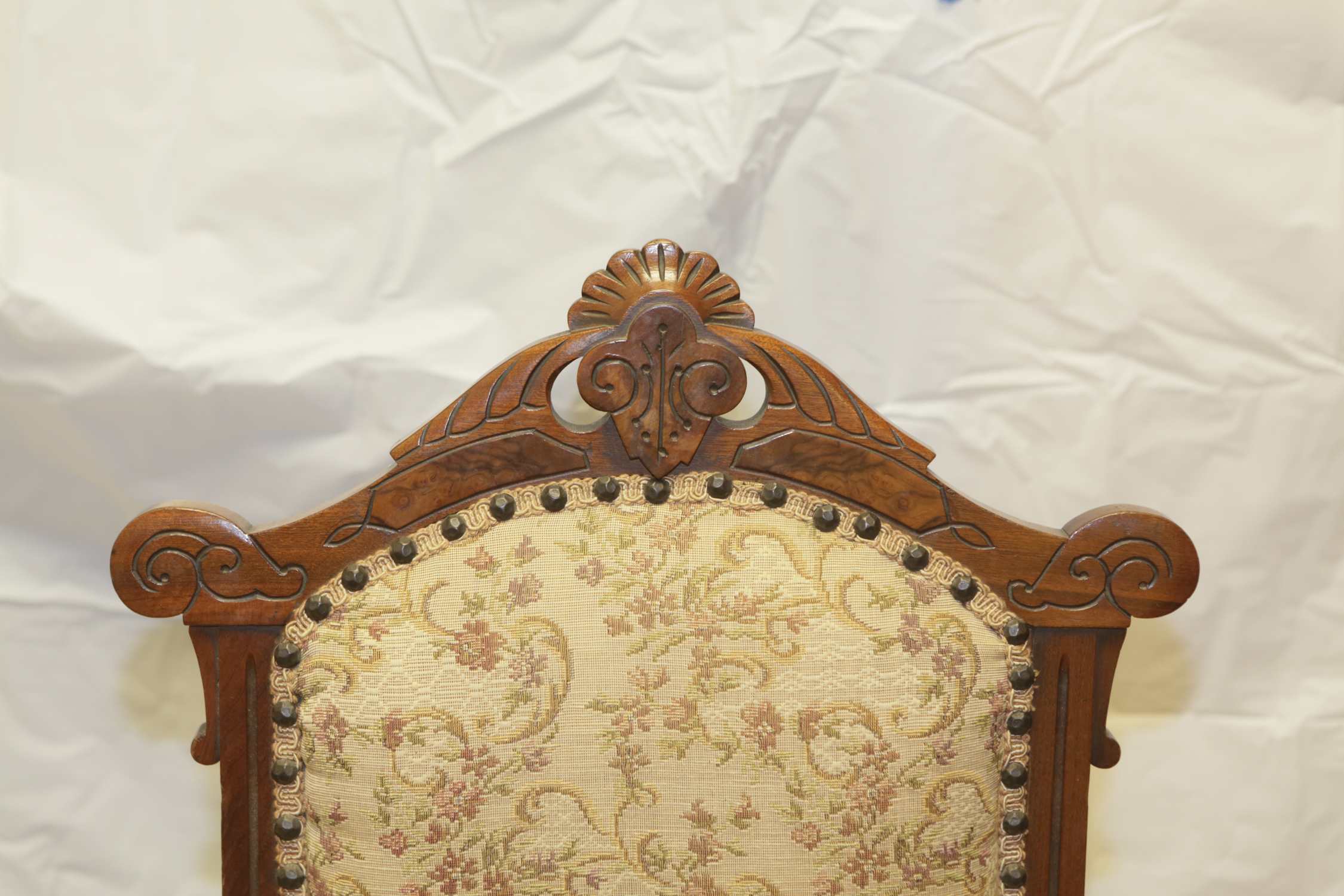 Antique Eastlake Side Chair with Velvet Upholstery