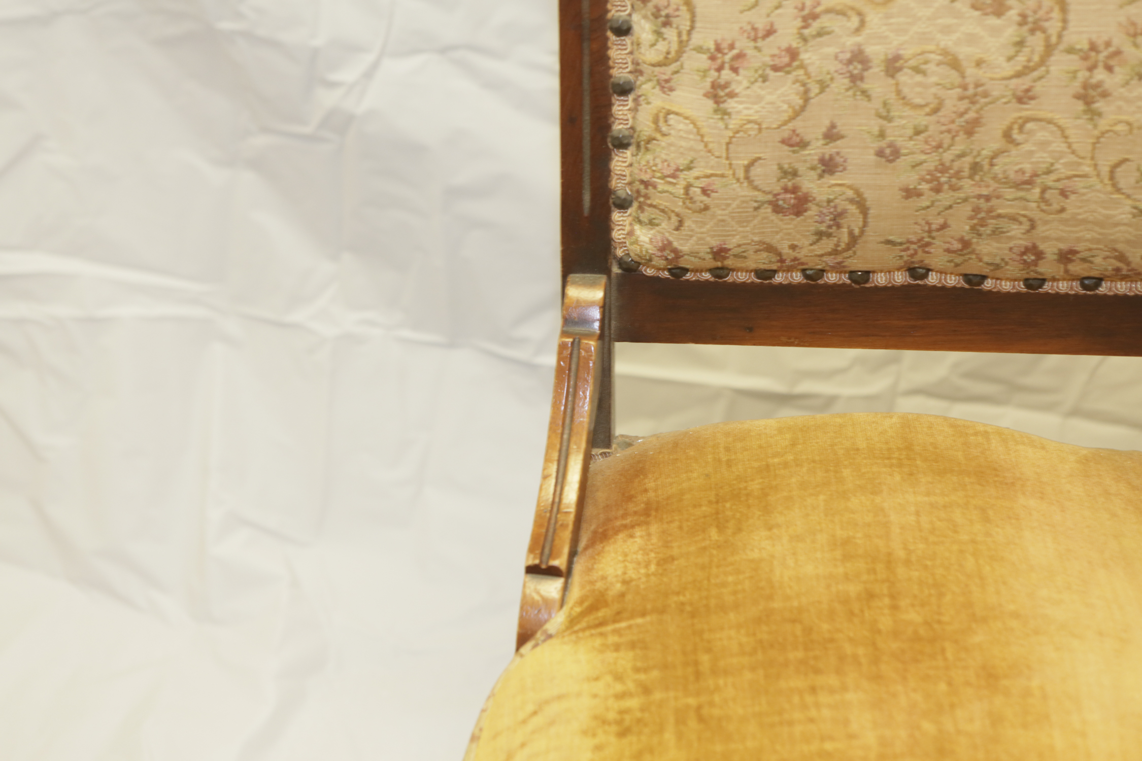 Antique Eastlake Side Chair with Velvet Upholstery