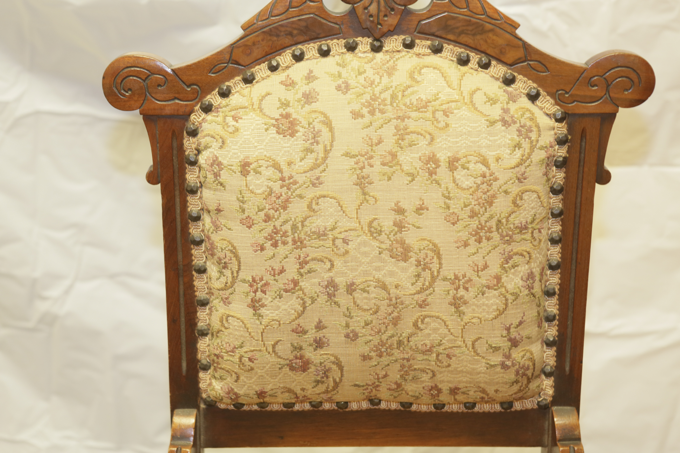 Antique Eastlake Side Chair with Velvet Upholstery