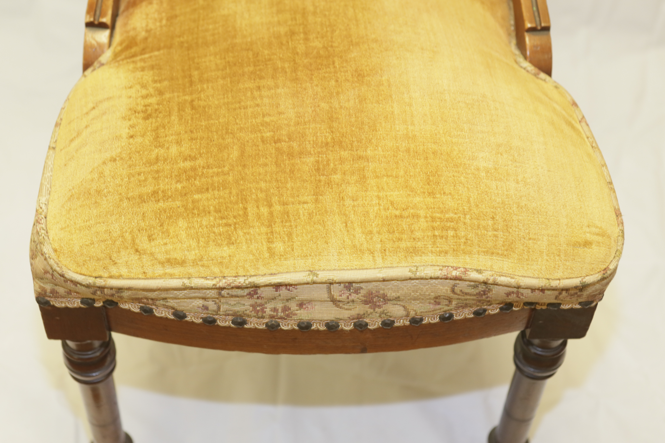 Antique Eastlake Side Chair with Velvet Upholstery