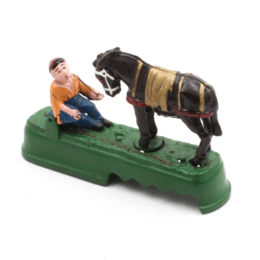"Always Did 'Spise a Mule" Reproduction Cast Iron Mechanical Bank