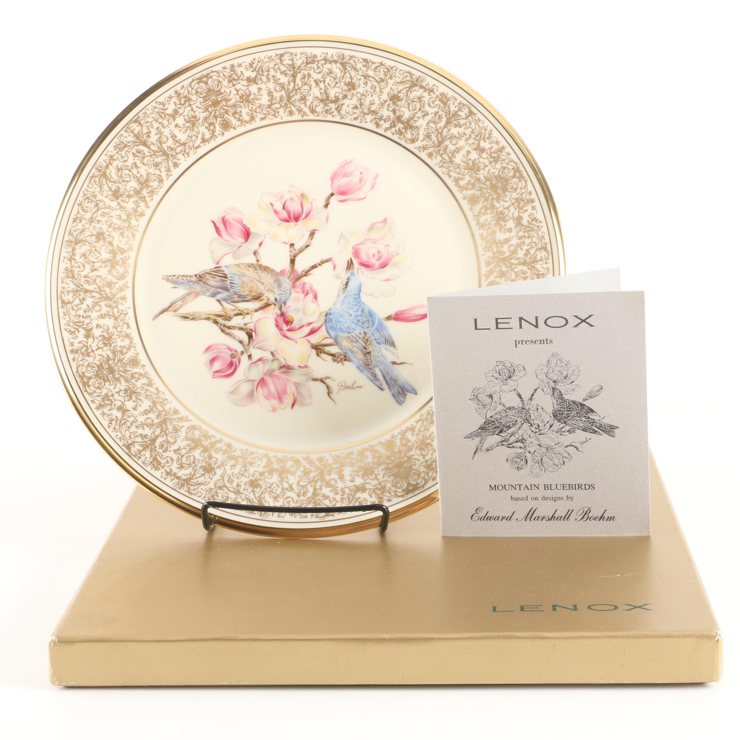 1972 Lenox Limited Edition Boehm Birds "Mountain Bluebird" Collector Plate