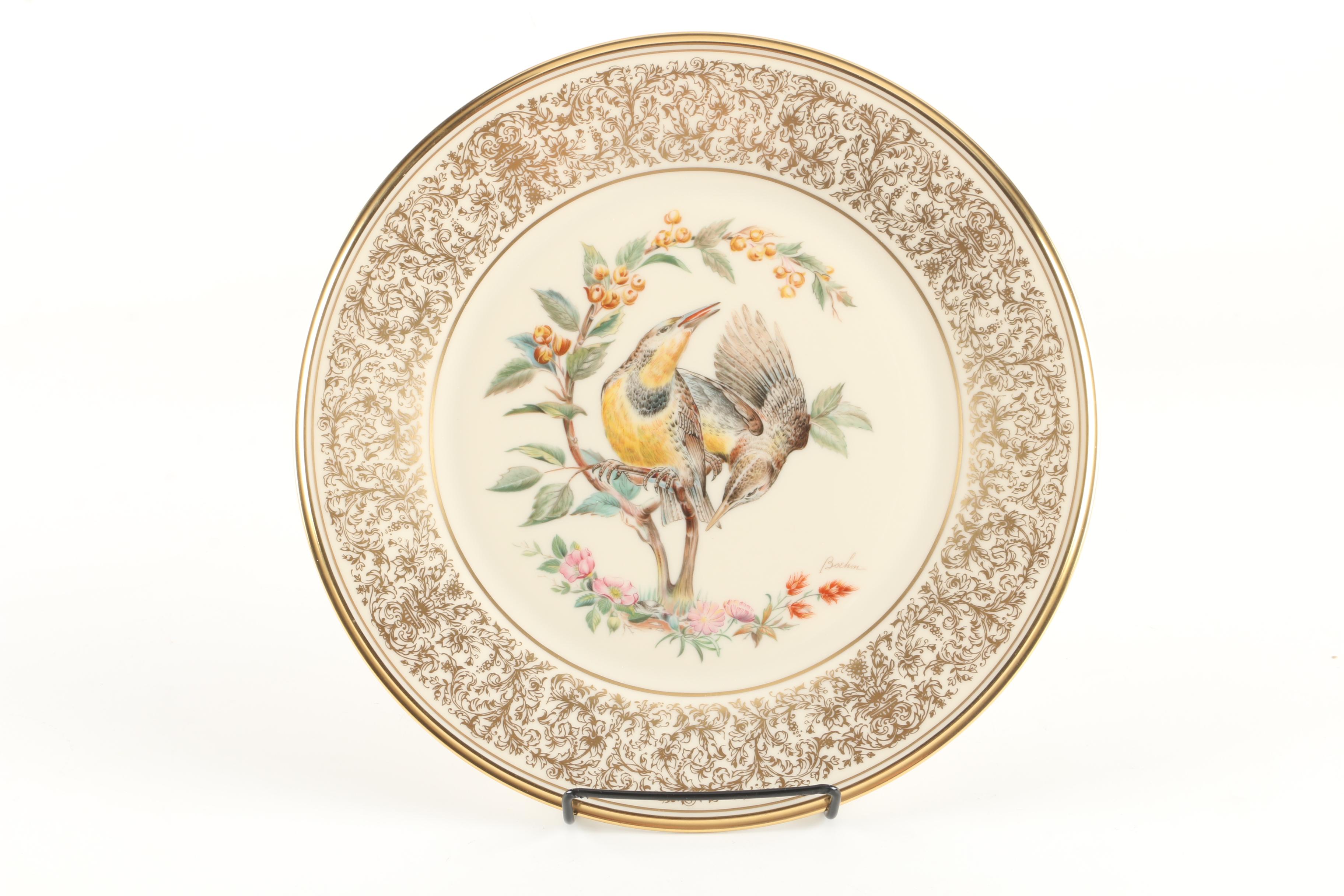 1973 Lenox Limited Edition Boehm Birds "Meadowlark" Collector Plate