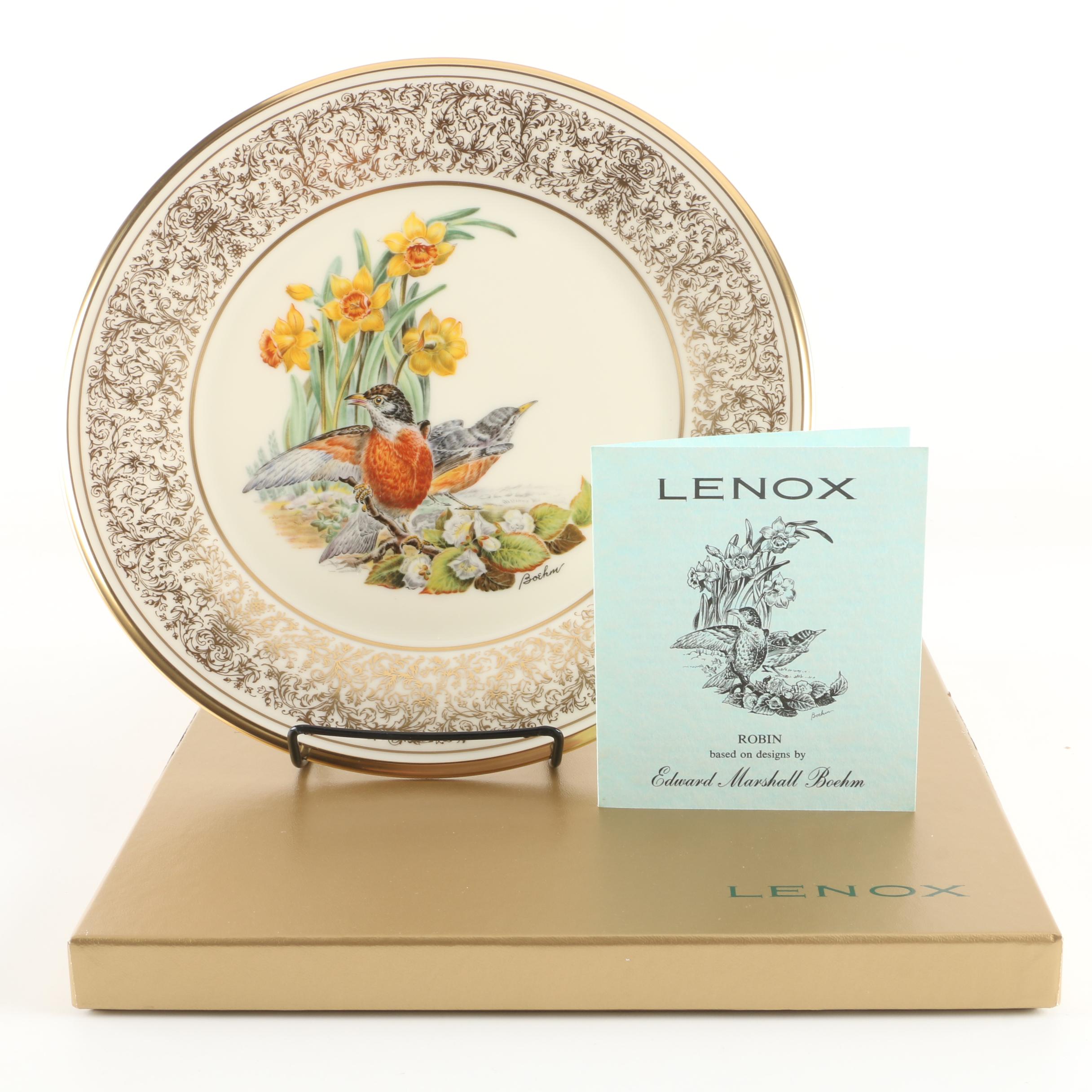 1977 Lenox Limited Edition Boehm Birds "Robin" Collector Plate