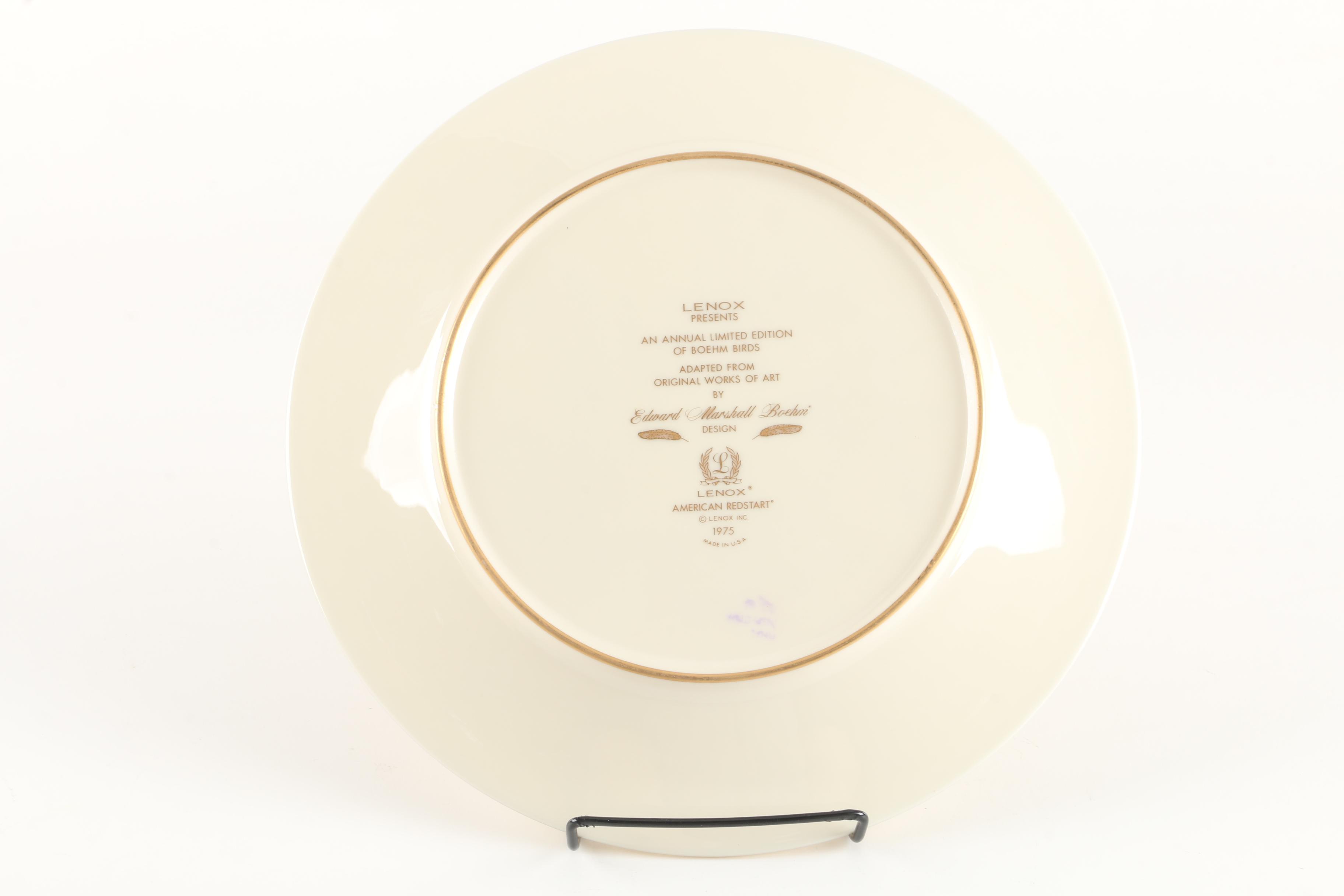 1975 Lenox Limited Edition Boehm Birds "American Redstart" Collector Plate