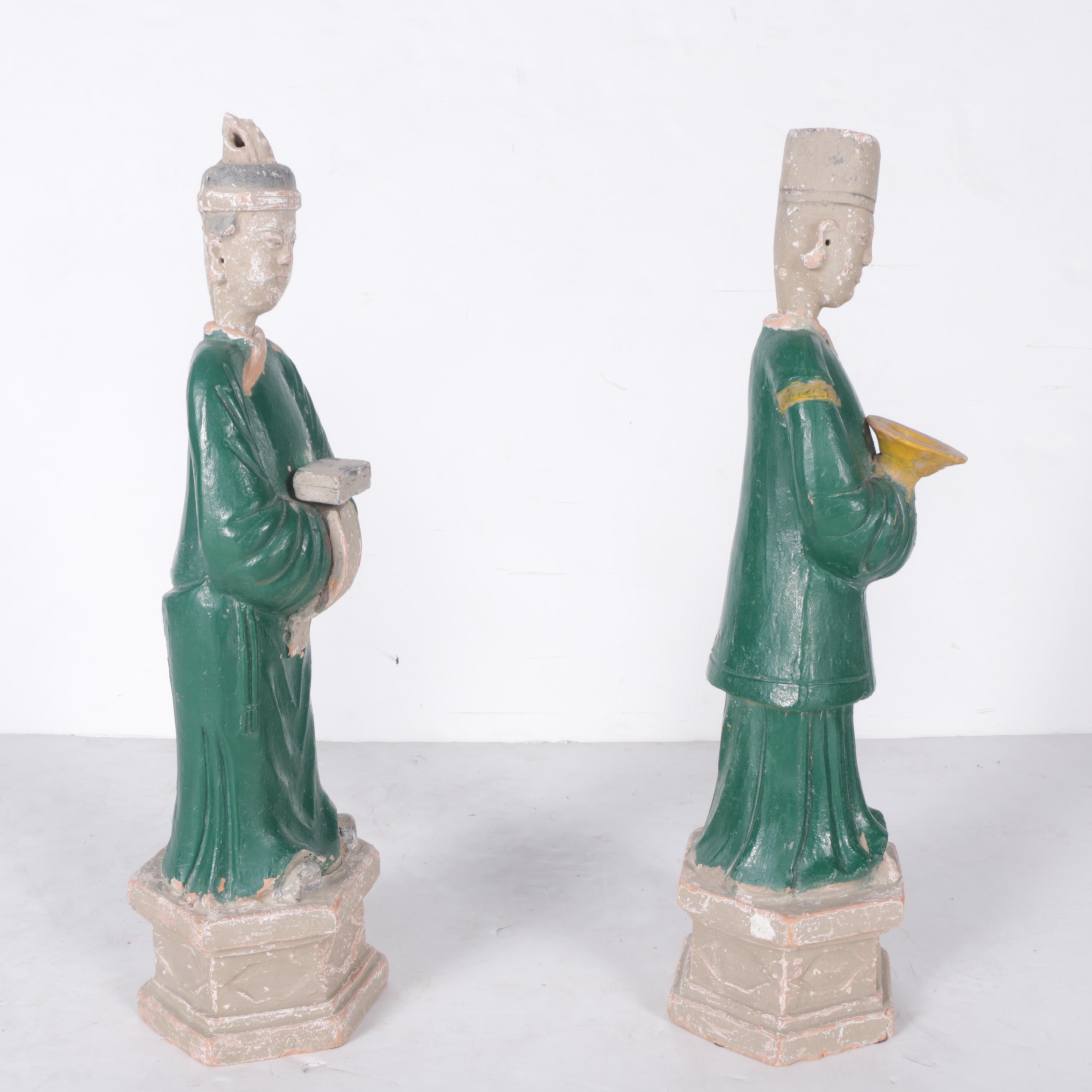 Chinese Polychrome Ceramic Sculptures