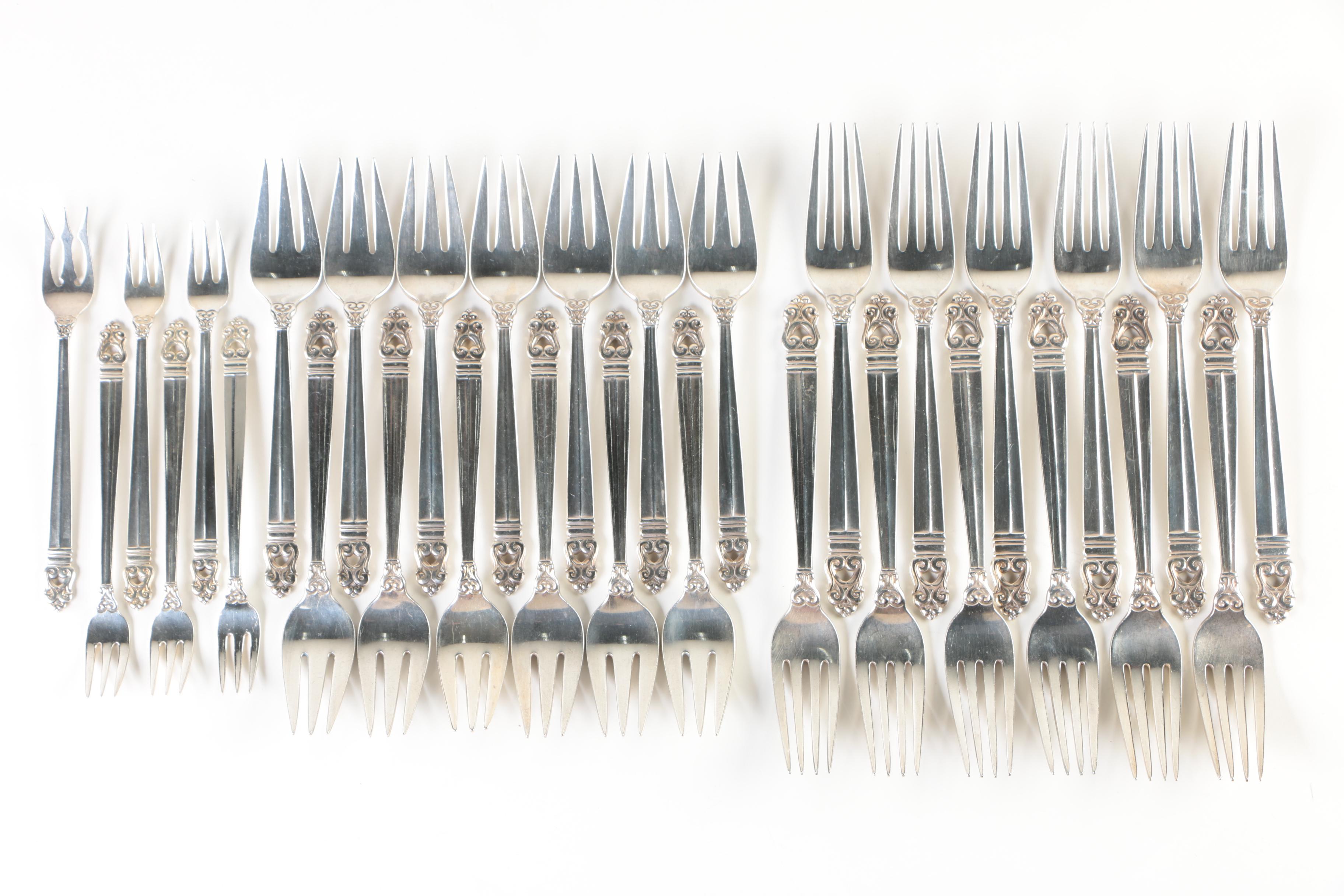 International Silver Co. "Royal Danish" Sterling Silver Flatware Set