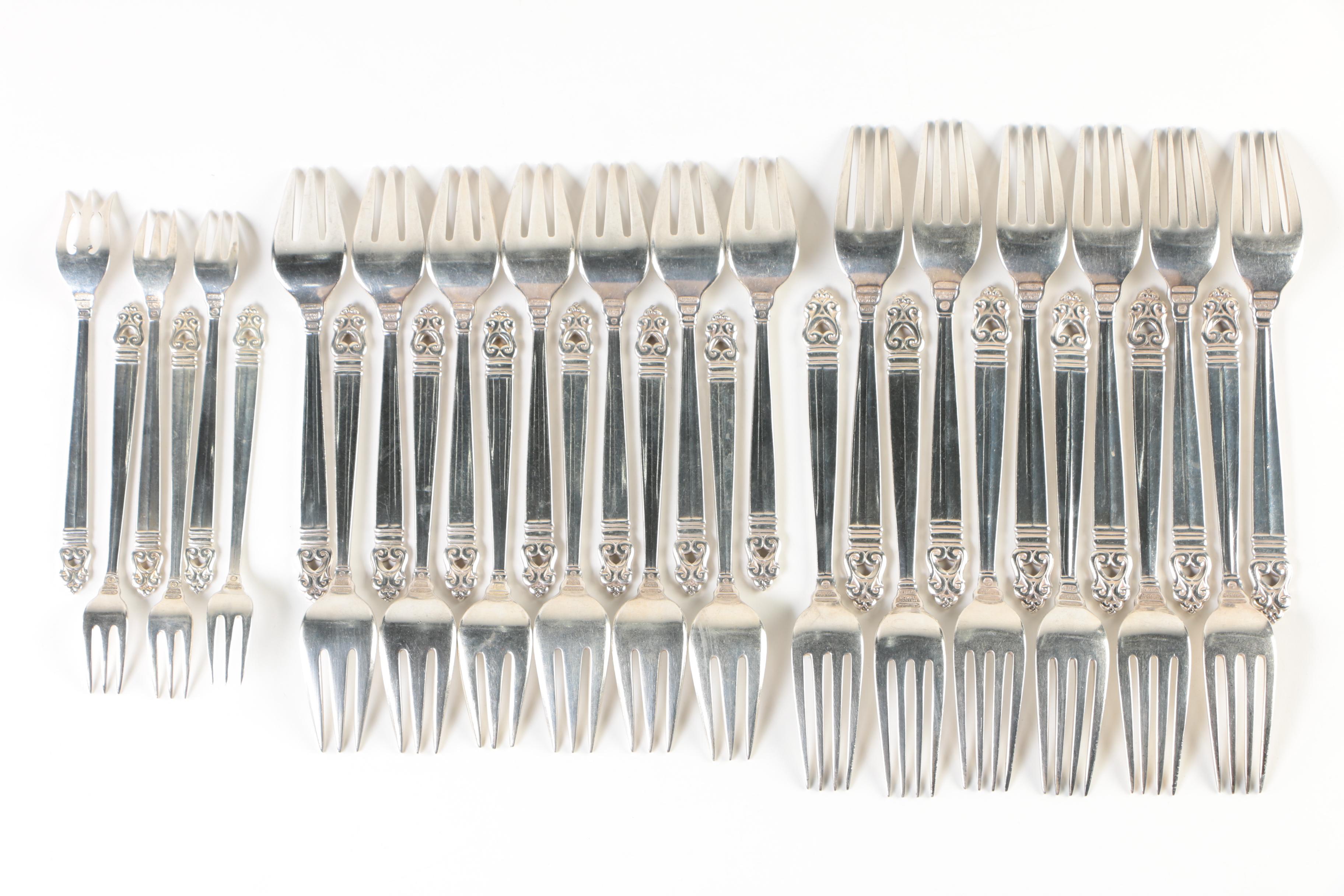 International Silver Co. "Royal Danish" Sterling Silver Flatware Set