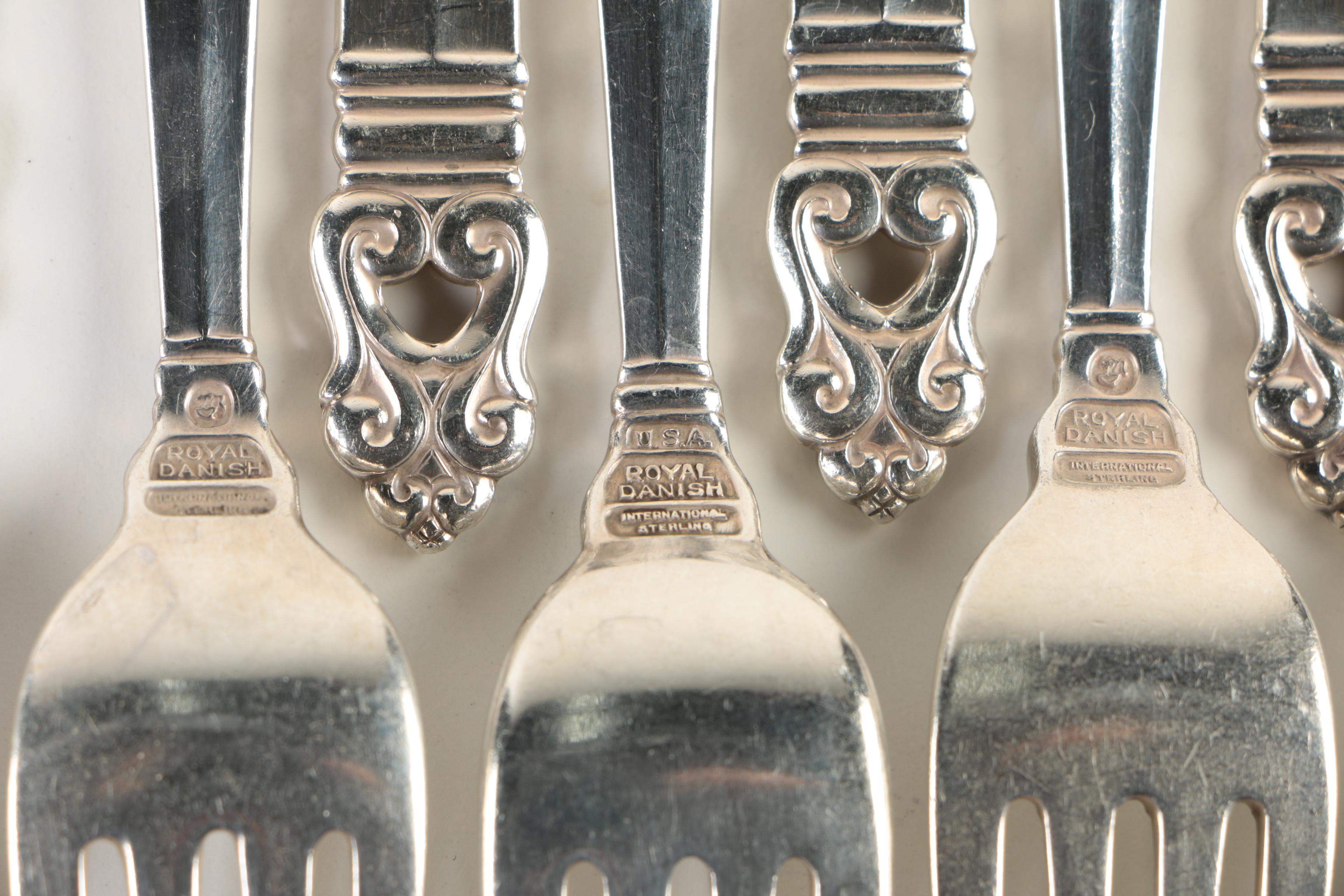 International Silver Co. "Royal Danish" Sterling Silver Flatware Set