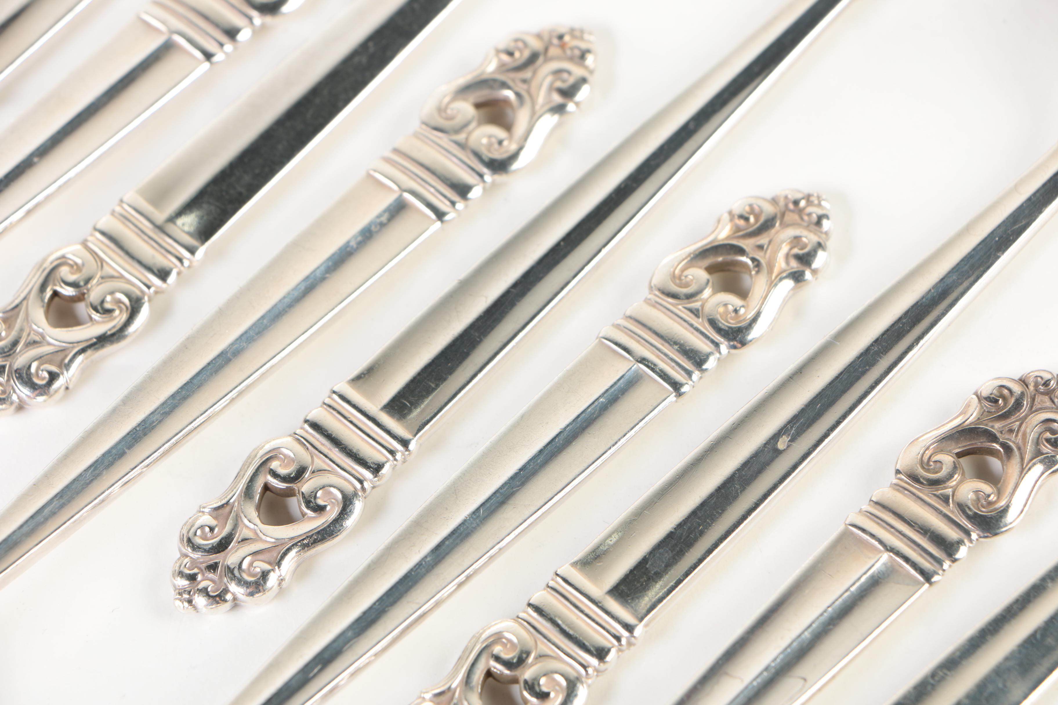 International Silver Co. "Royal Danish" Sterling Silver Flatware Set