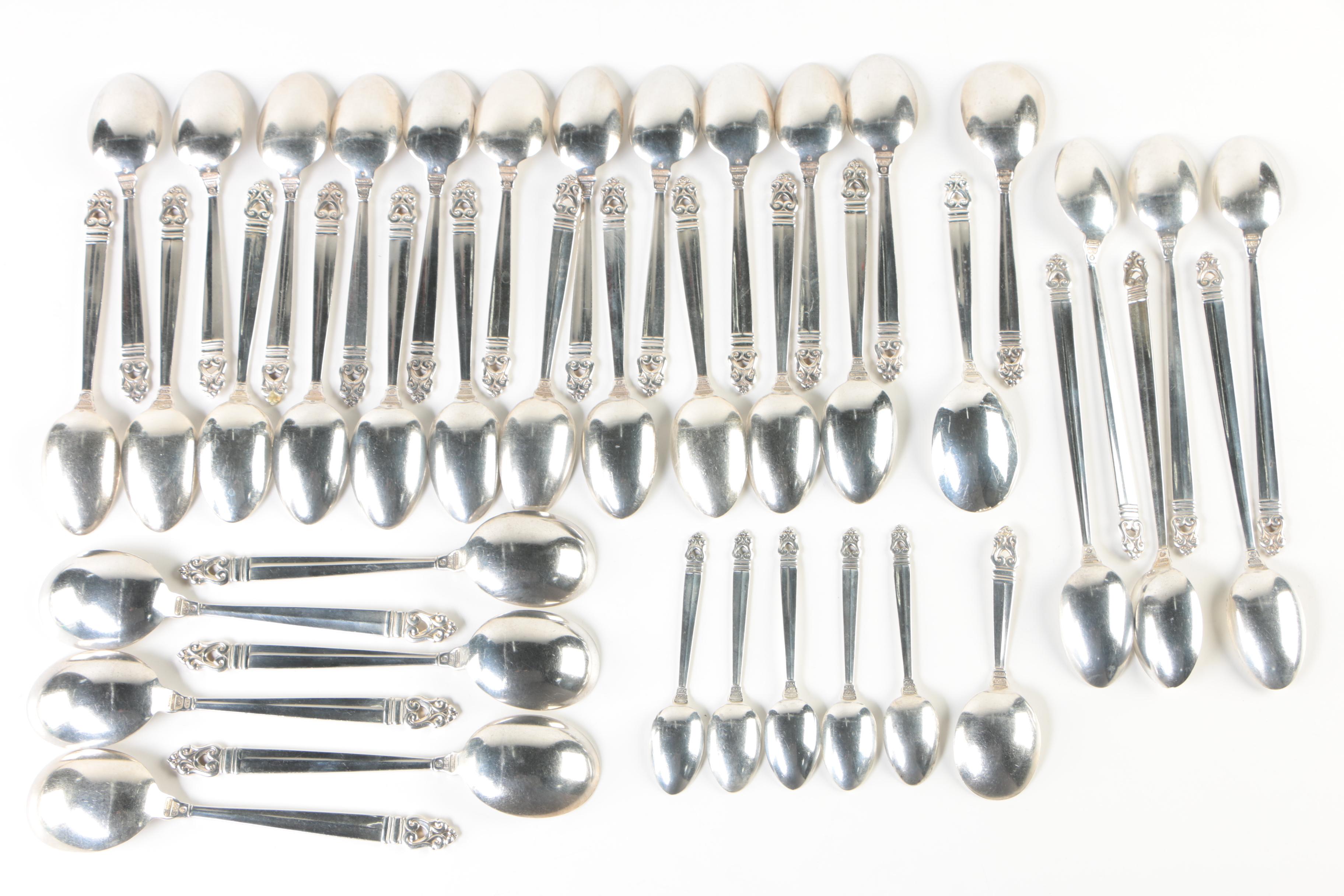 International Silver Co. "Royal Danish" Sterling Silver Flatware Set