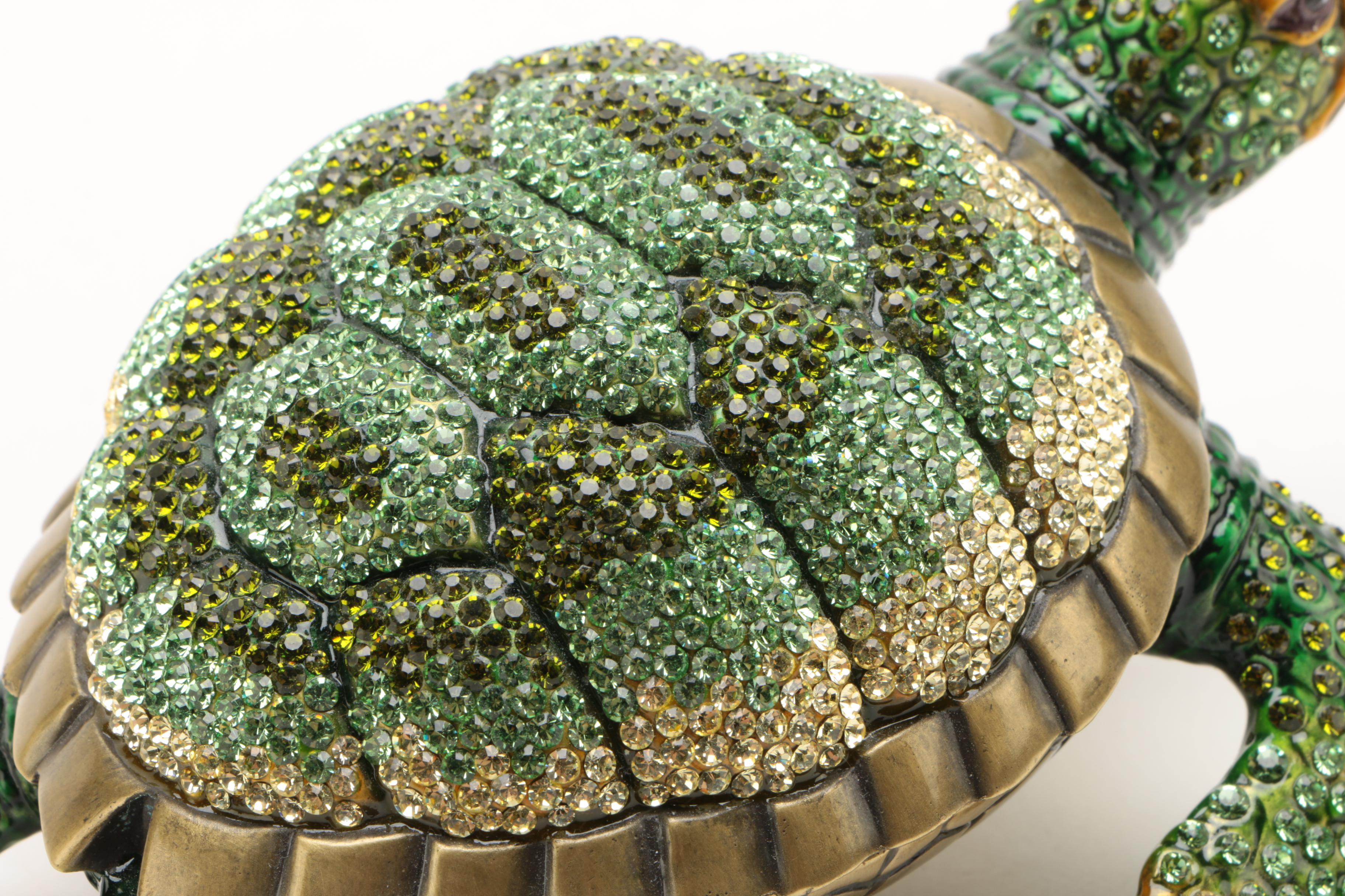 Turtle Themed Jeweled Trinket Box