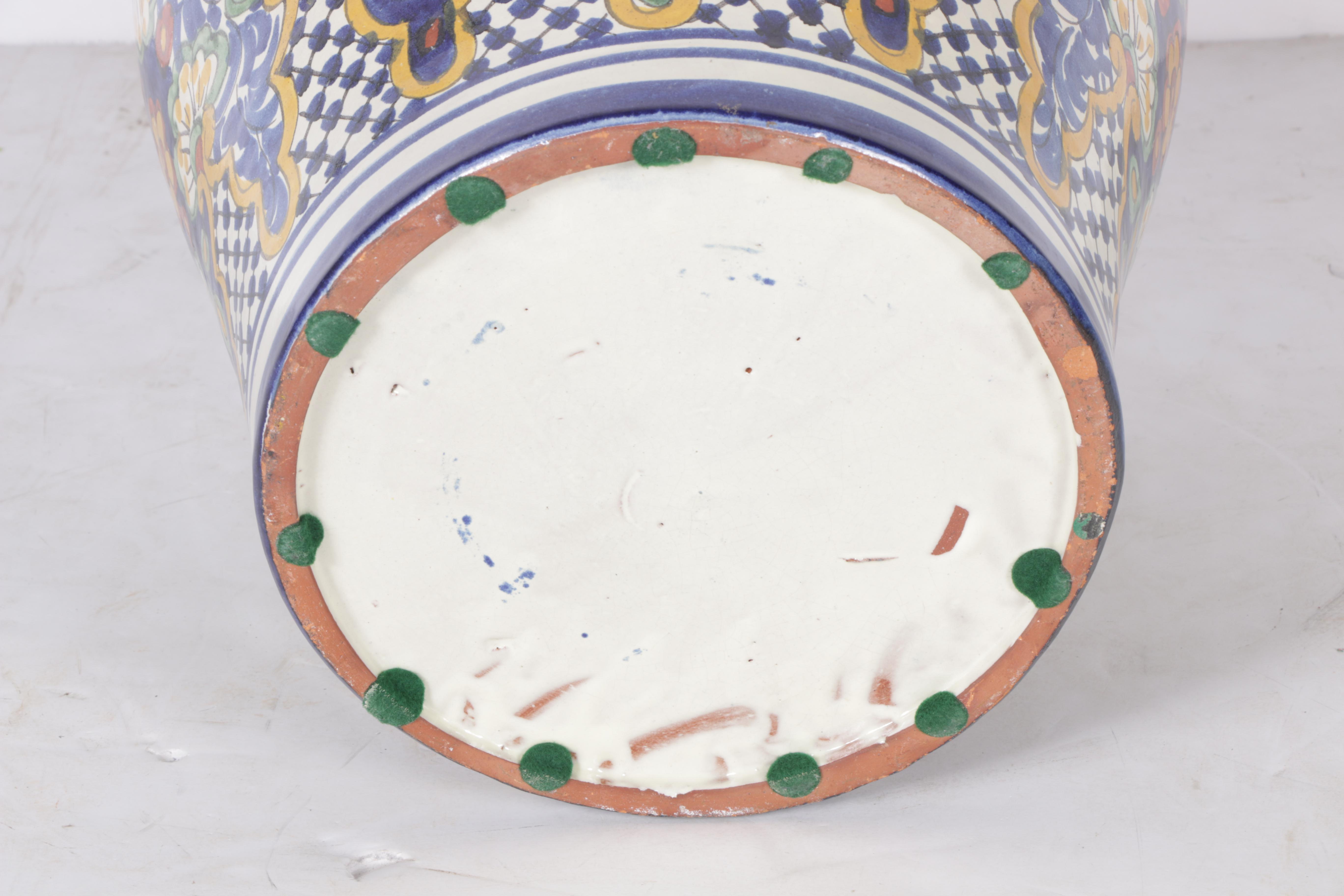 Italian Style Hand-Painted Earthenware Jar