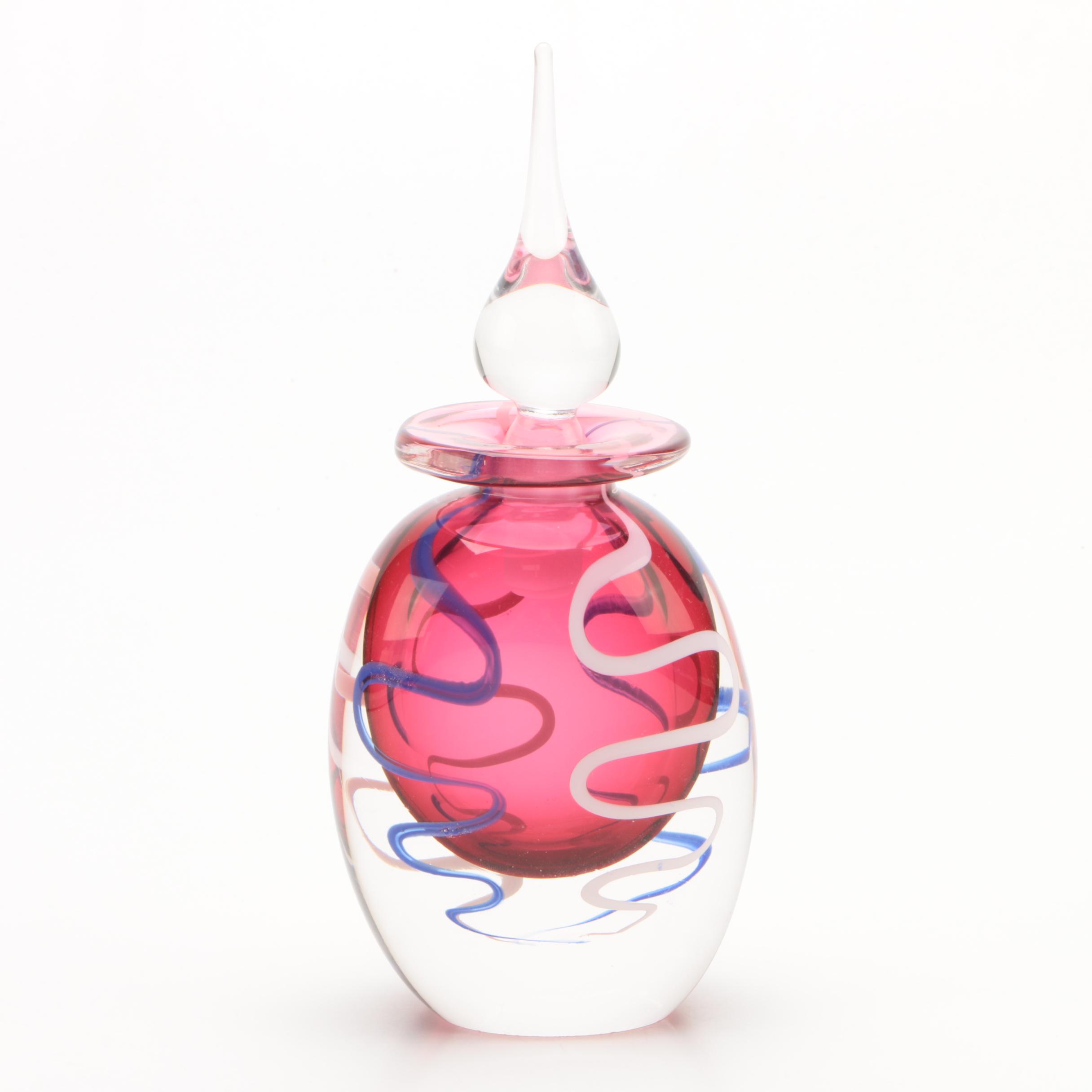 Signed Art Glass Perfume Bottle