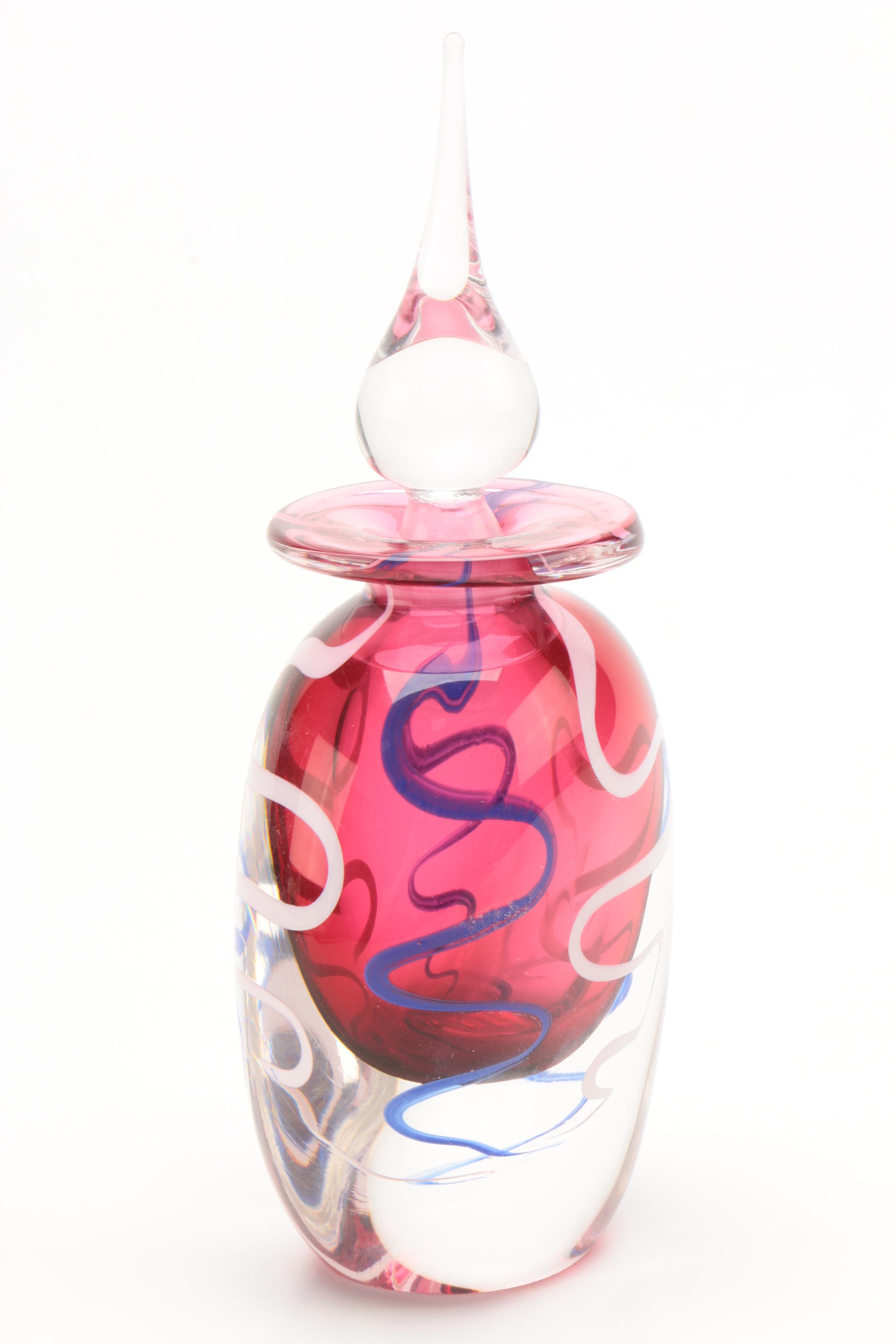 Signed Art Glass Perfume Bottle
