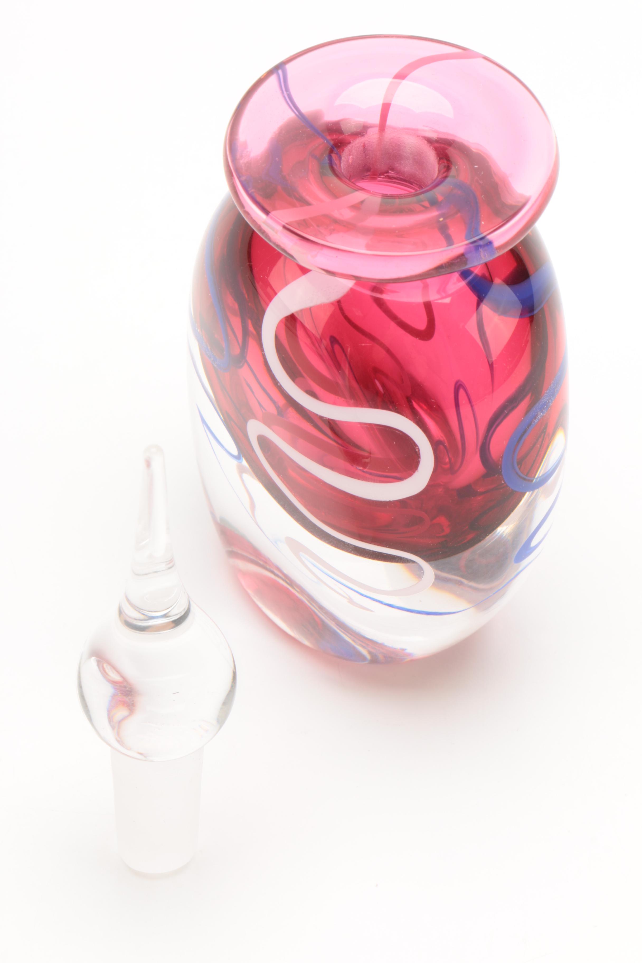 Signed Art Glass Perfume Bottle