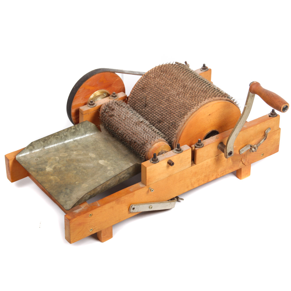 Vintage Crank Operated Drum Carder Machine