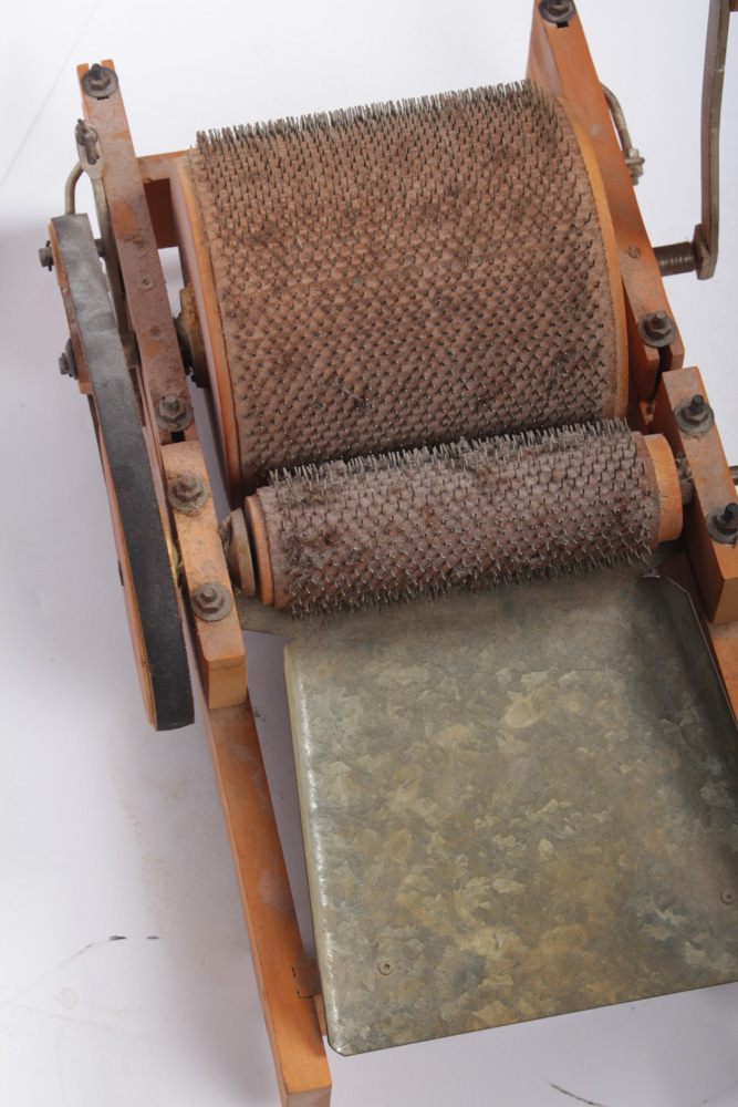 Vintage Crank Operated Drum Carder Machine