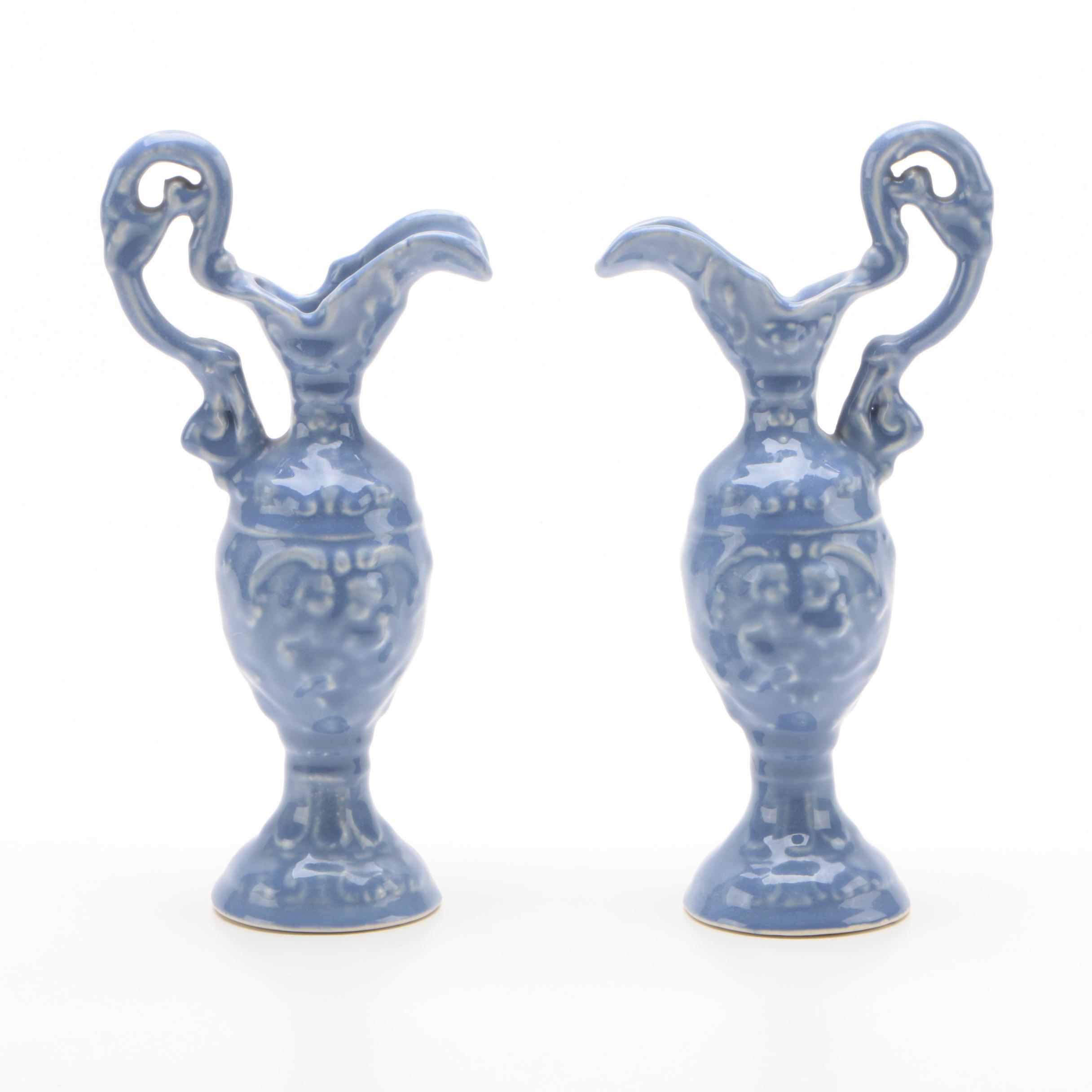 Blue Ceramic Miniature Ewer Figurines
