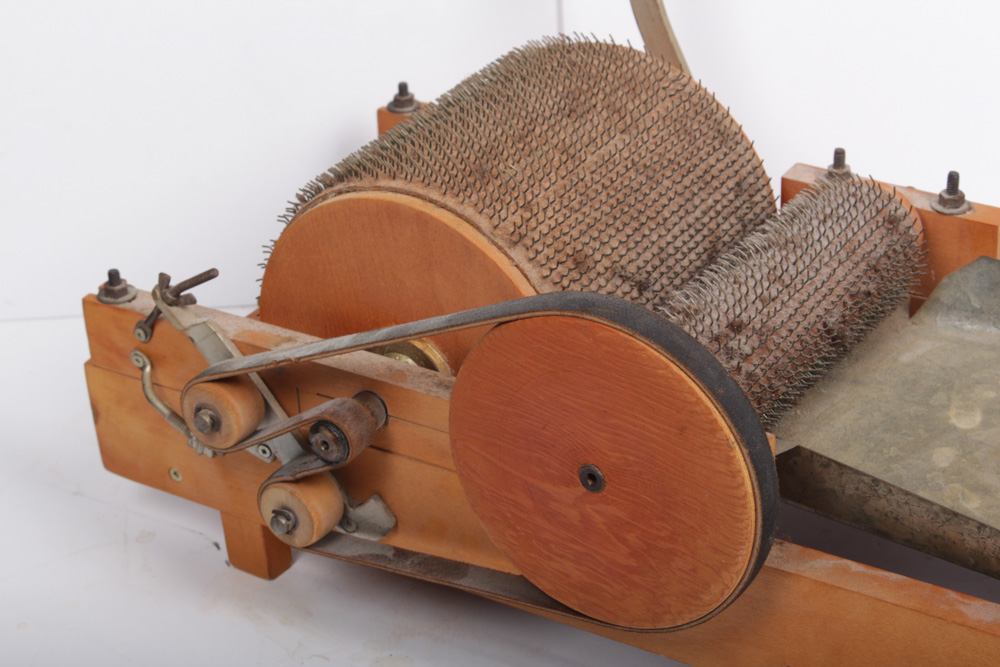 Vintage Crank Operated Drum Carder Machine