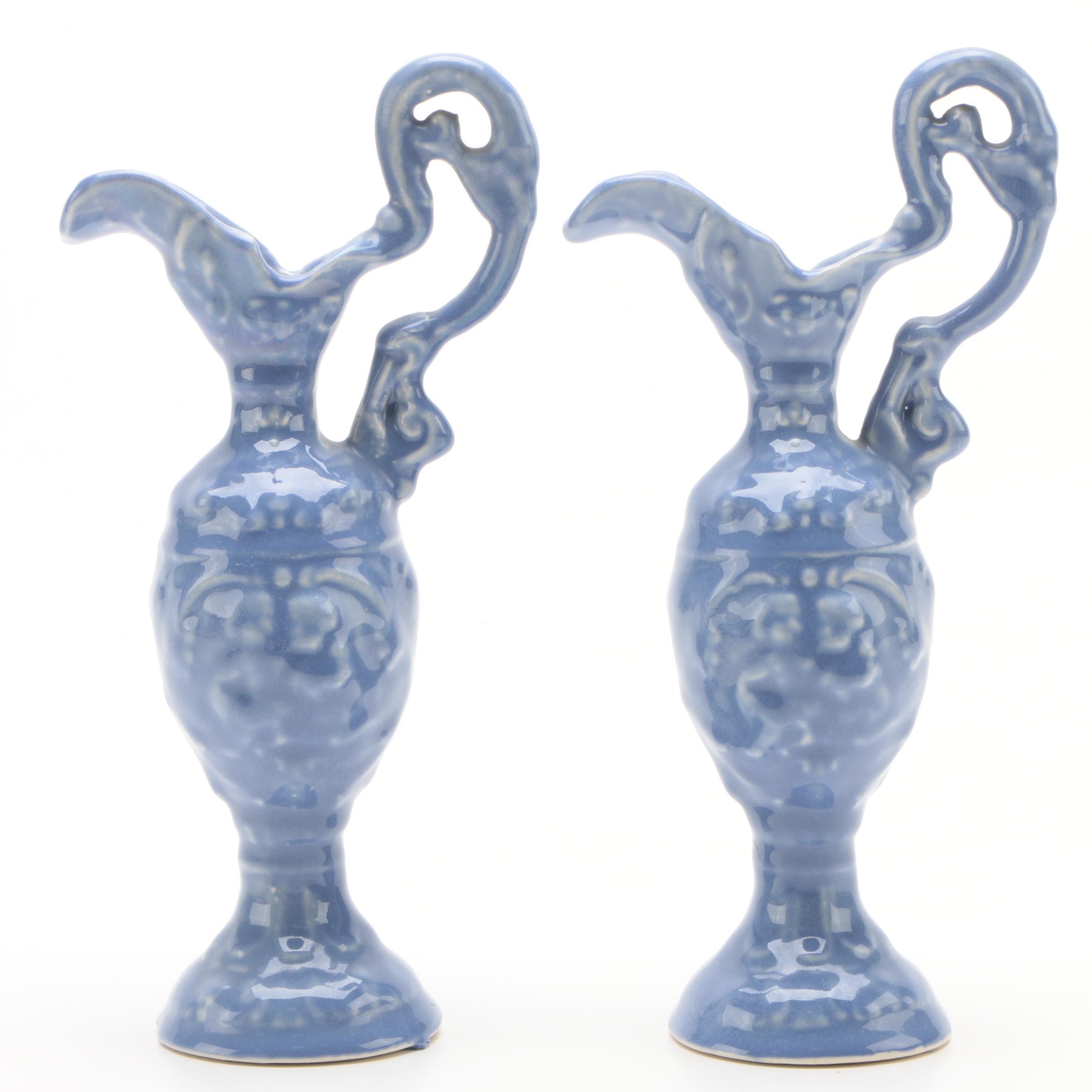Blue Ceramic Miniature Ewer Figurines
