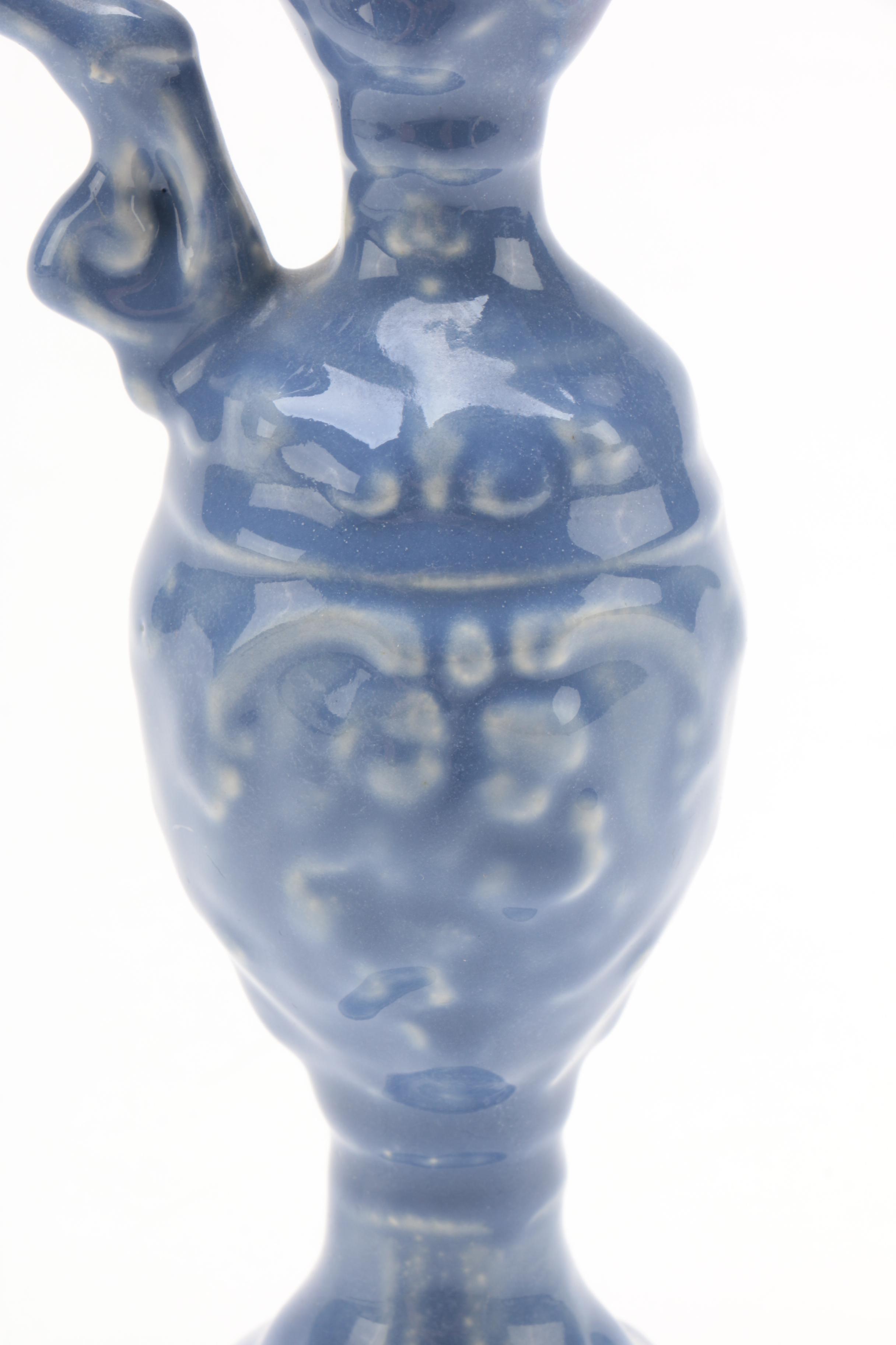 Blue Ceramic Miniature Ewer Figurines