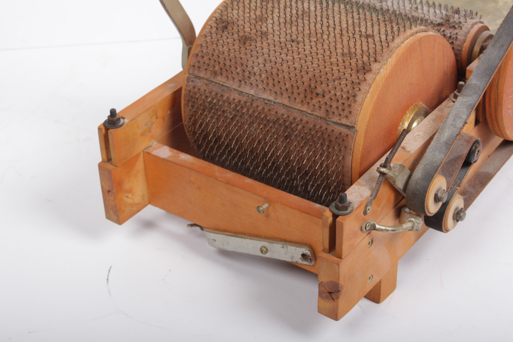 Vintage Crank Operated Drum Carder Machine