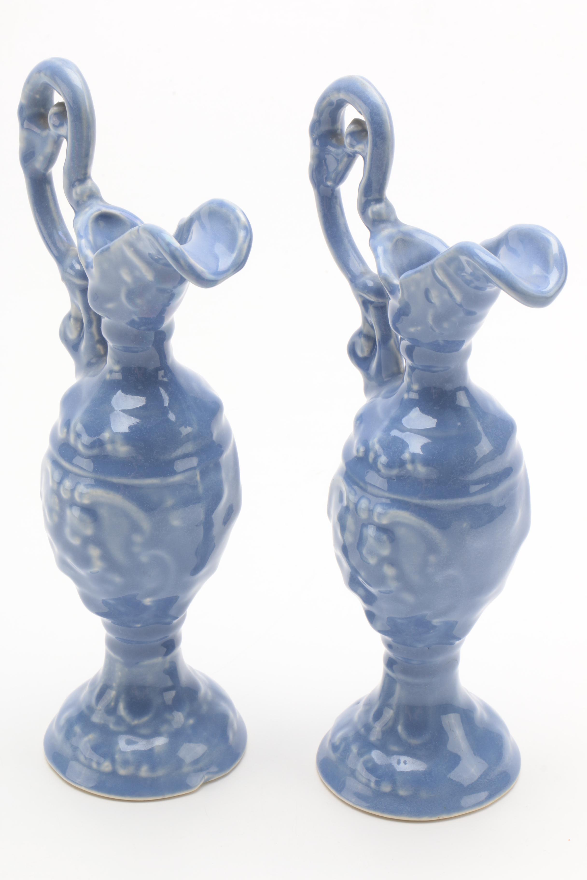 Blue Ceramic Miniature Ewer Figurines