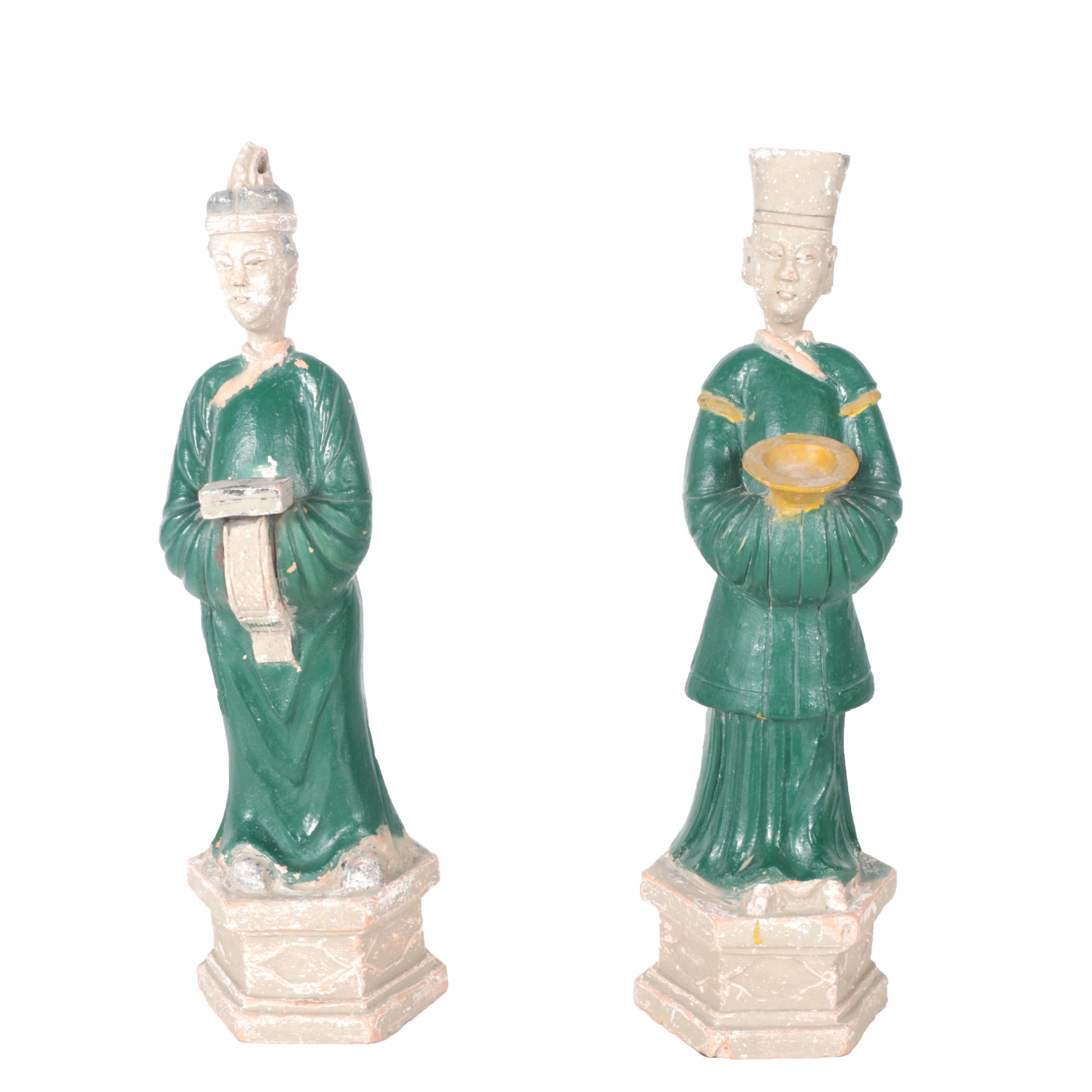 Chinese Polychrome Ceramic Sculptures