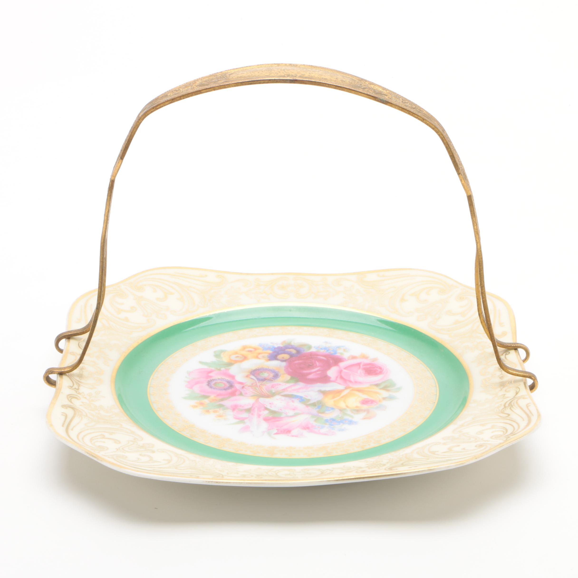 Vintage Tirschenreuth Porcelain Tray with Embossed Handle ca. 1927-30's