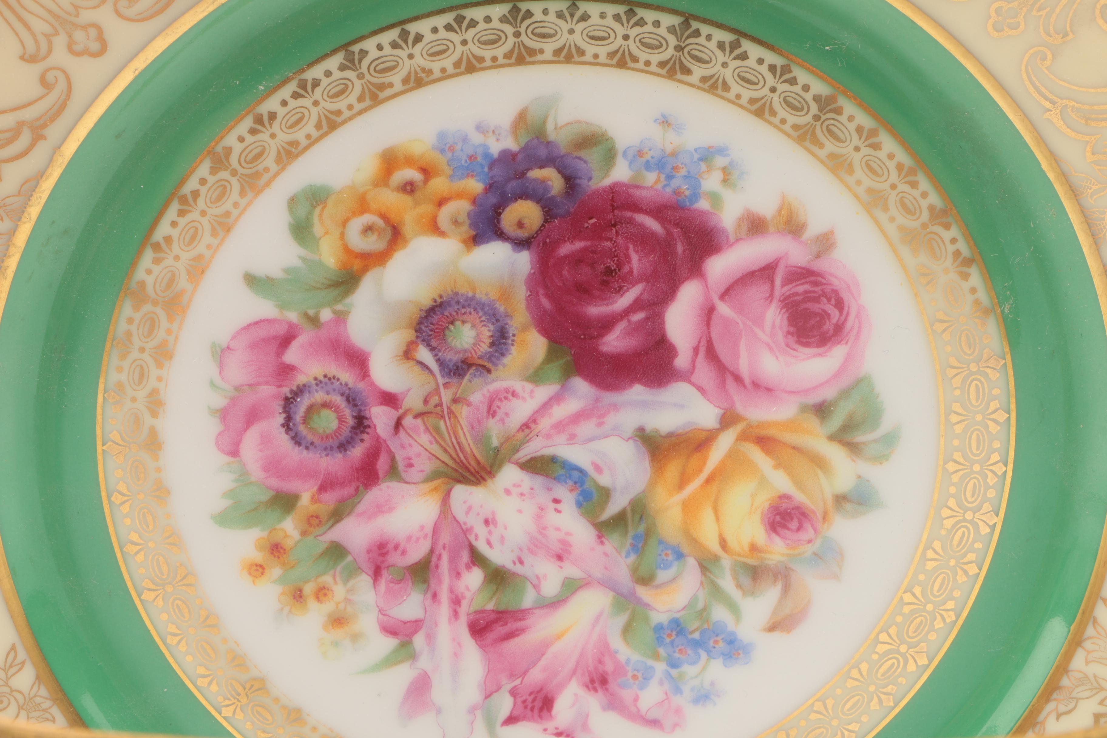 Vintage Tirschenreuth Porcelain Tray with Embossed Handle ca. 1927-30's