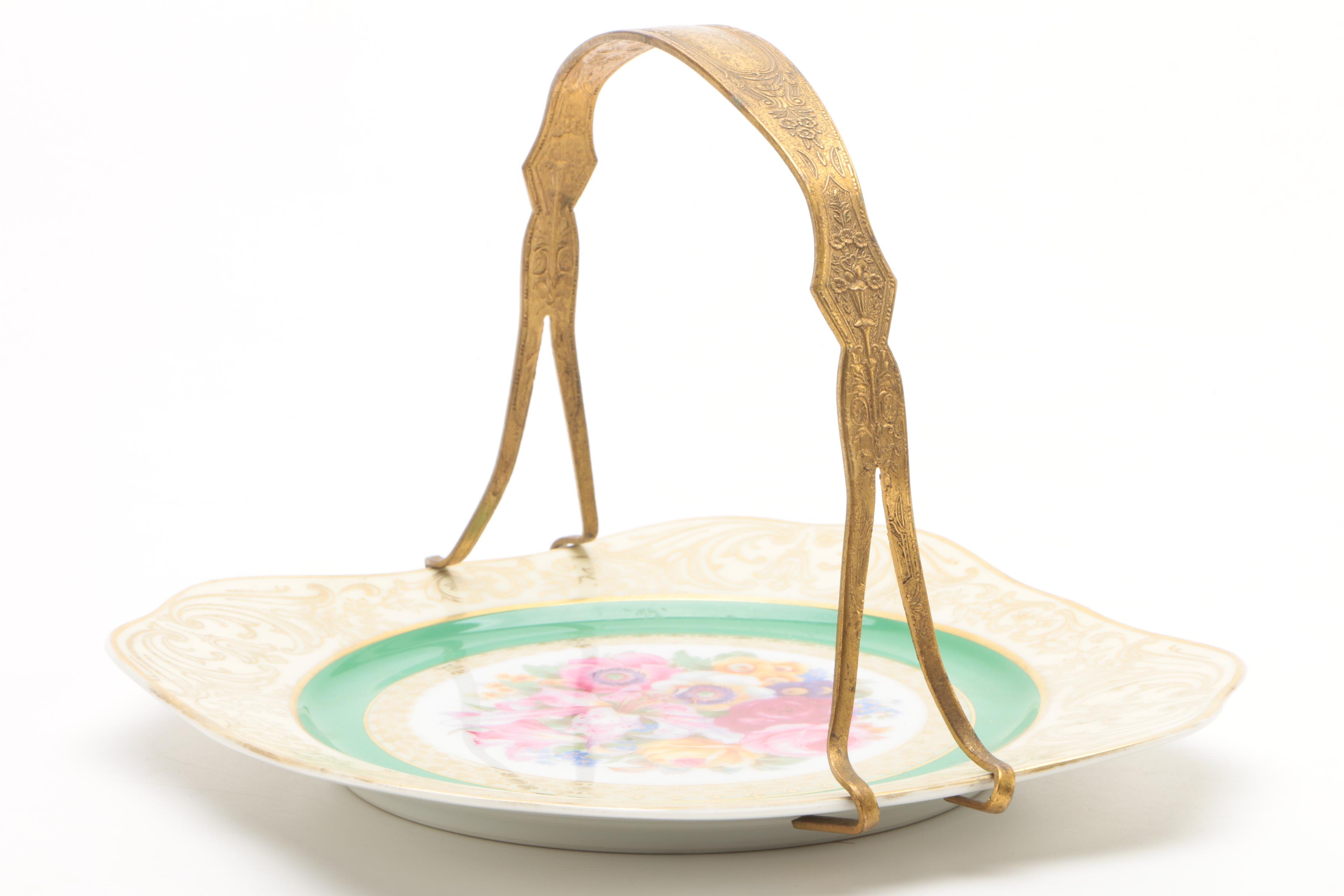 Vintage Tirschenreuth Porcelain Tray with Embossed Handle ca. 1927-30's