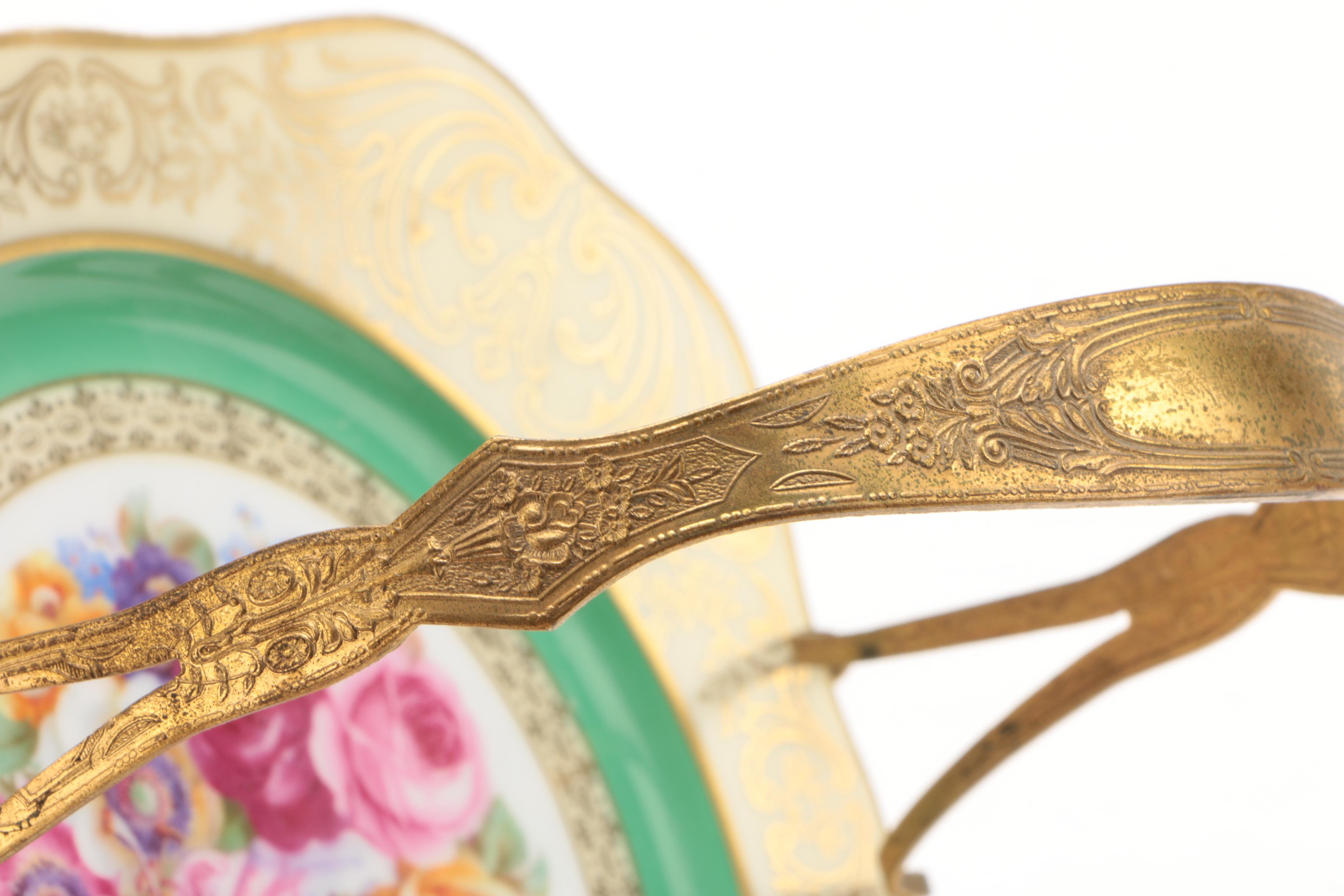 Vintage Tirschenreuth Porcelain Tray with Embossed Handle ca. 1927-30's