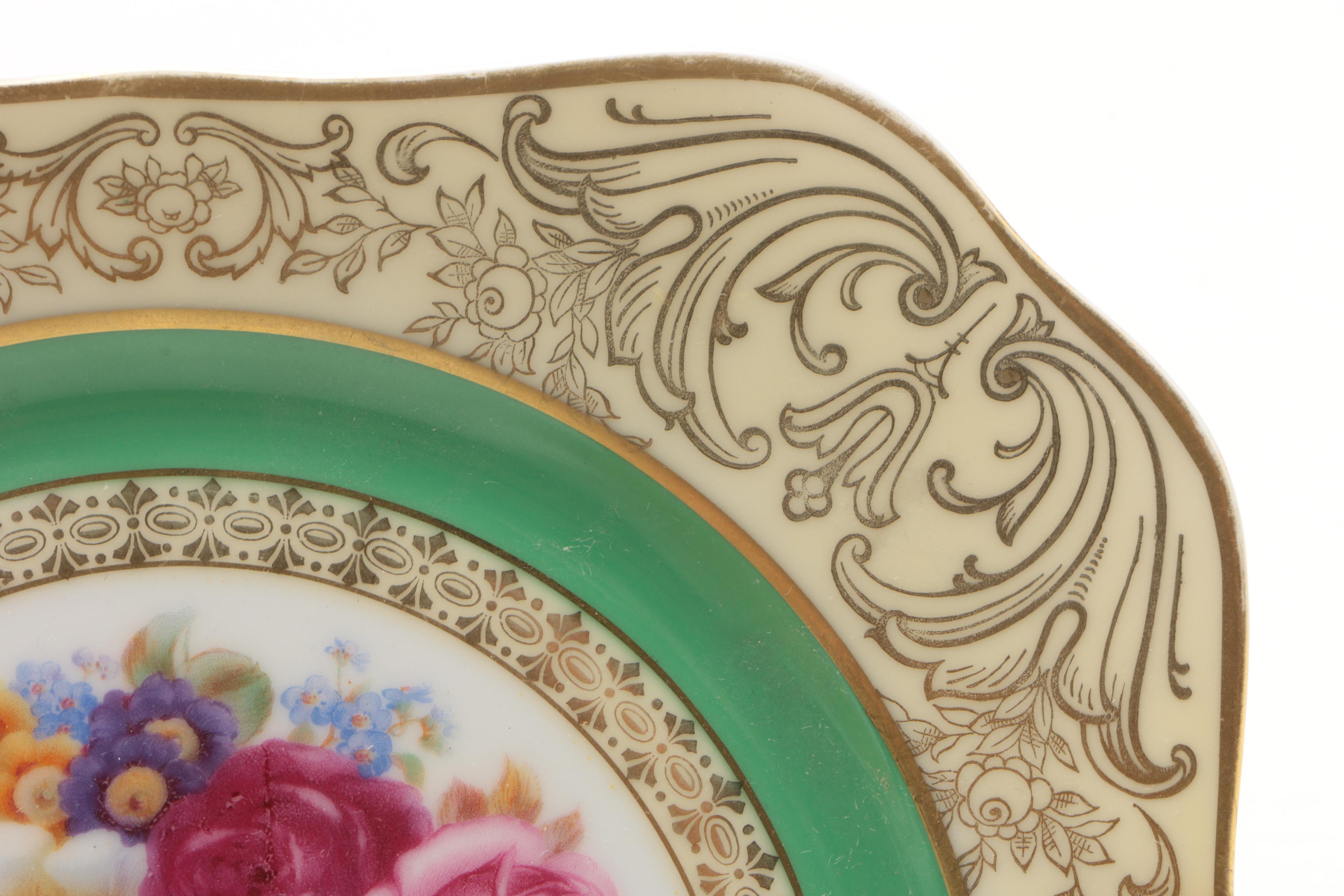 Vintage Tirschenreuth Porcelain Tray with Embossed Handle ca. 1927-30's