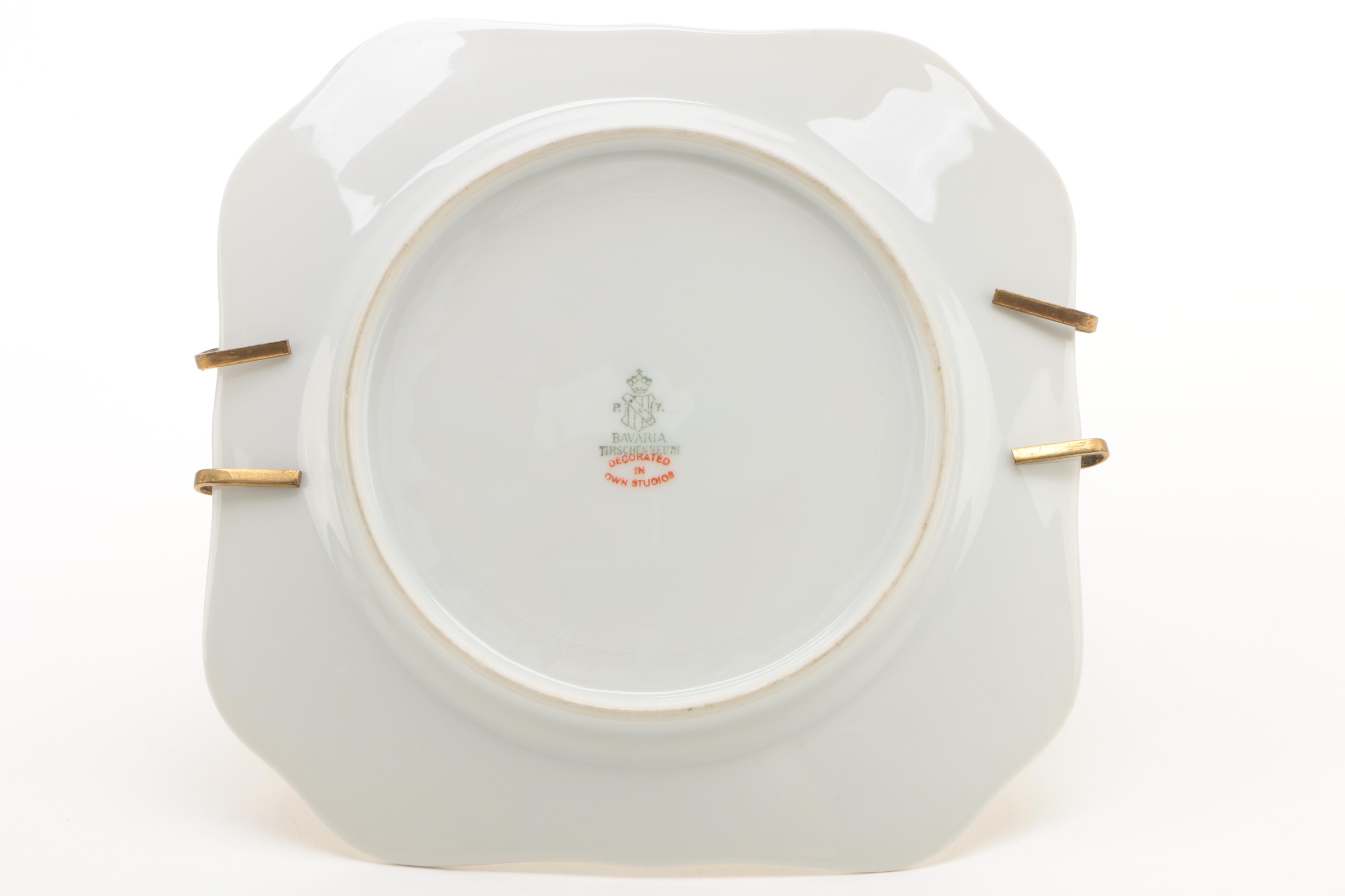 Vintage Tirschenreuth Porcelain Tray with Embossed Handle ca. 1927-30's