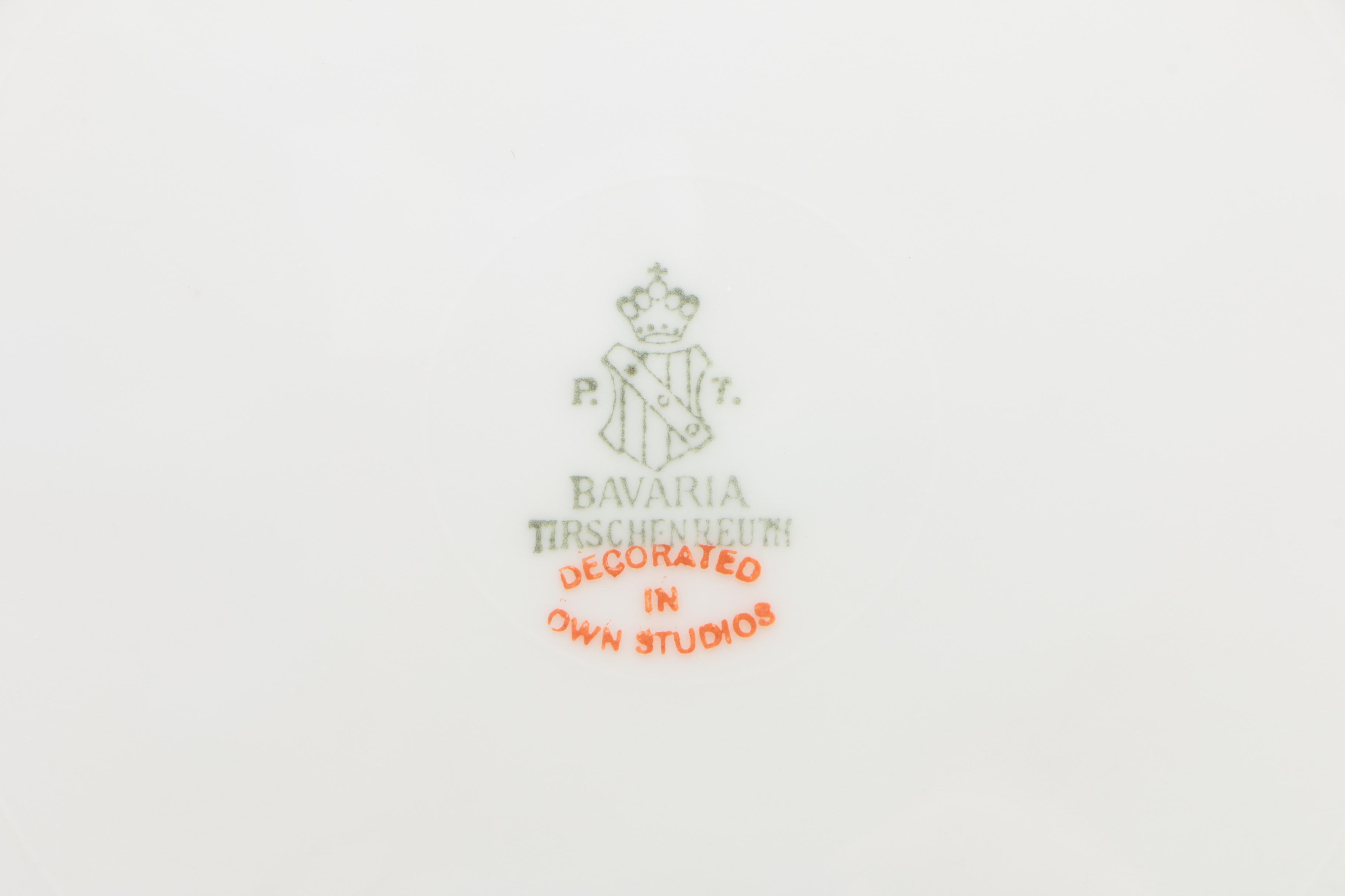 Vintage Tirschenreuth Porcelain Tray with Embossed Handle ca. 1927-30's