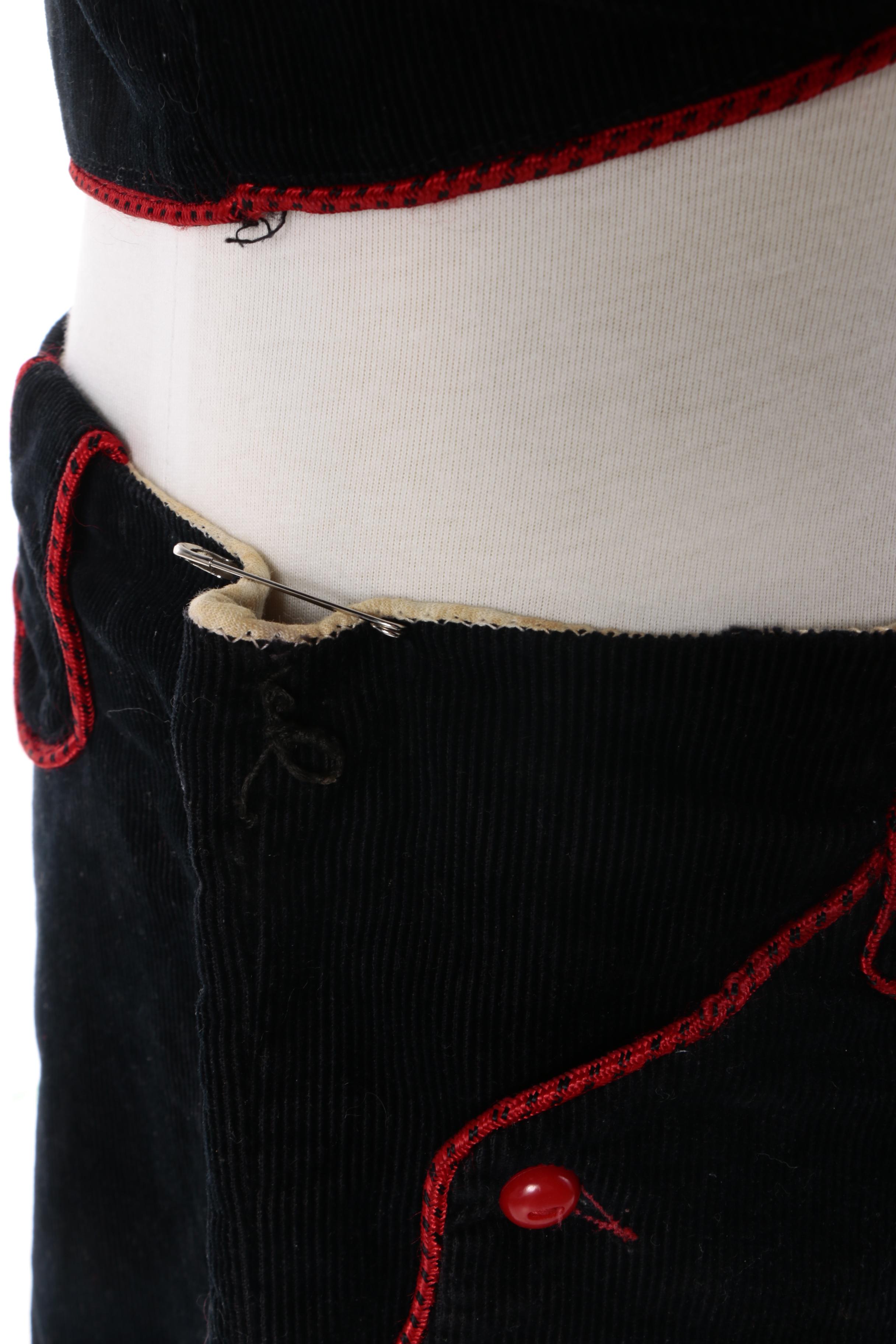 Girls' Vintage Pied Piper of Dallas Hopalong Cassidy Black Vest and Skirt Set