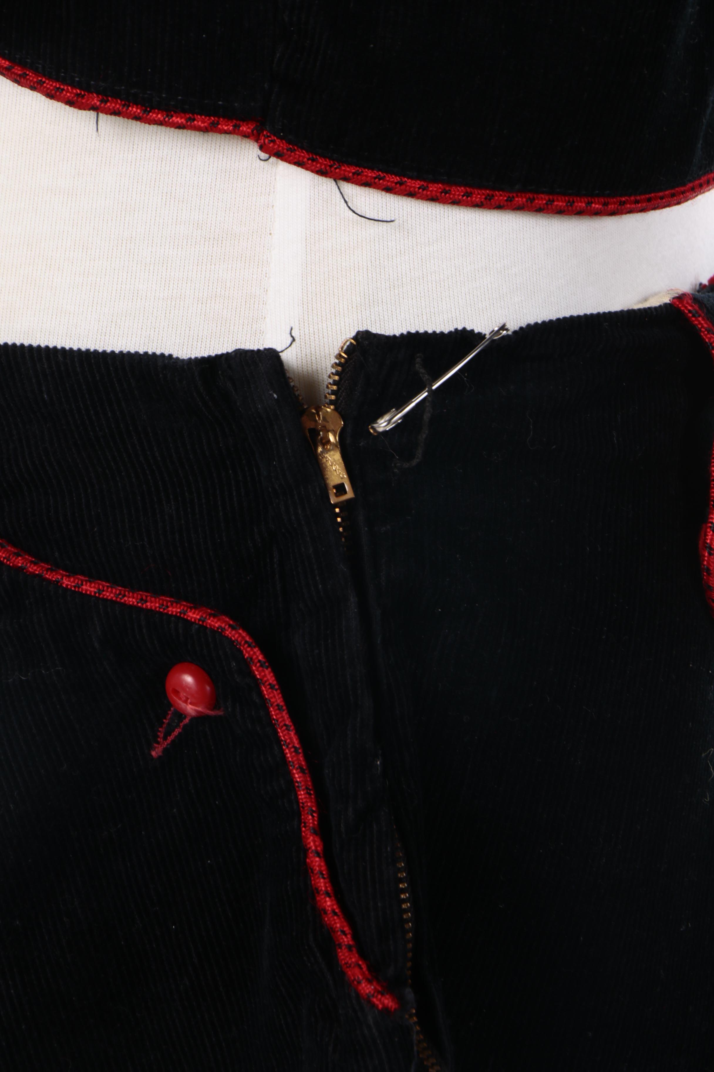 Girls' Vintage Pied Piper of Dallas Hopalong Cassidy Black Vest and Skirt Set