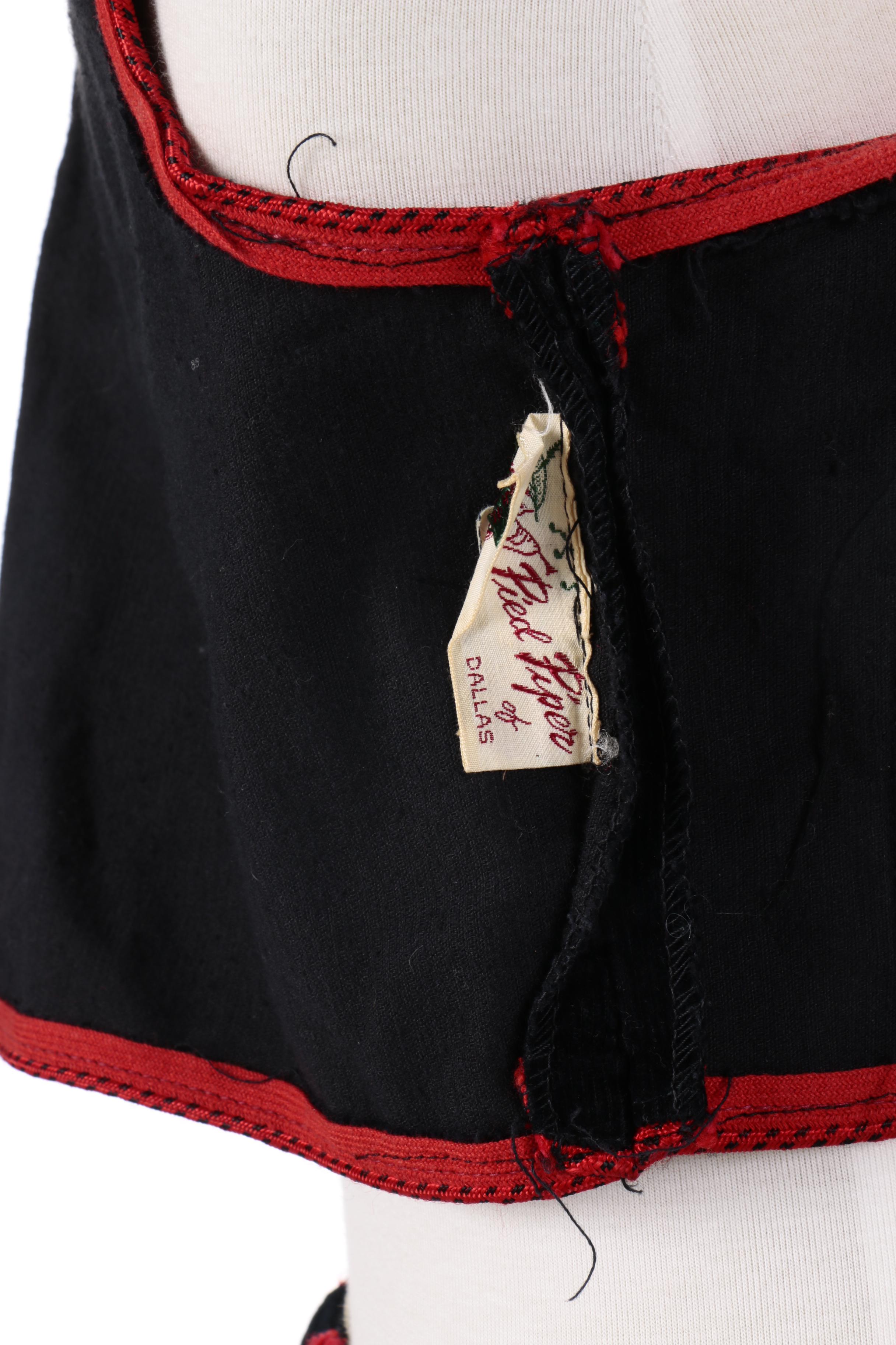 Girls' Vintage Pied Piper of Dallas Hopalong Cassidy Black Vest and Skirt Set